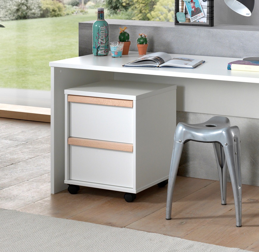 Vipack london caisson de bureau blanc mat