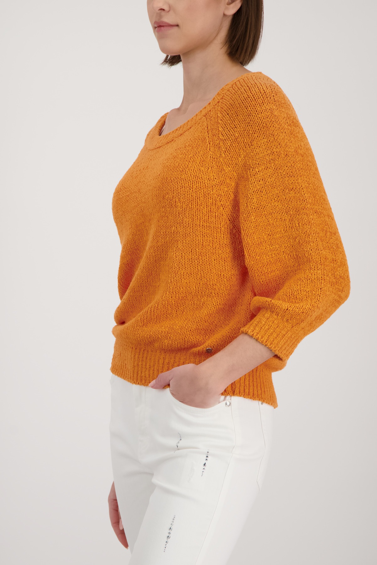 Monari Strickpullover "Pullover Basic Bändchen" Regular fit aus Bändchengar günstig online kaufen