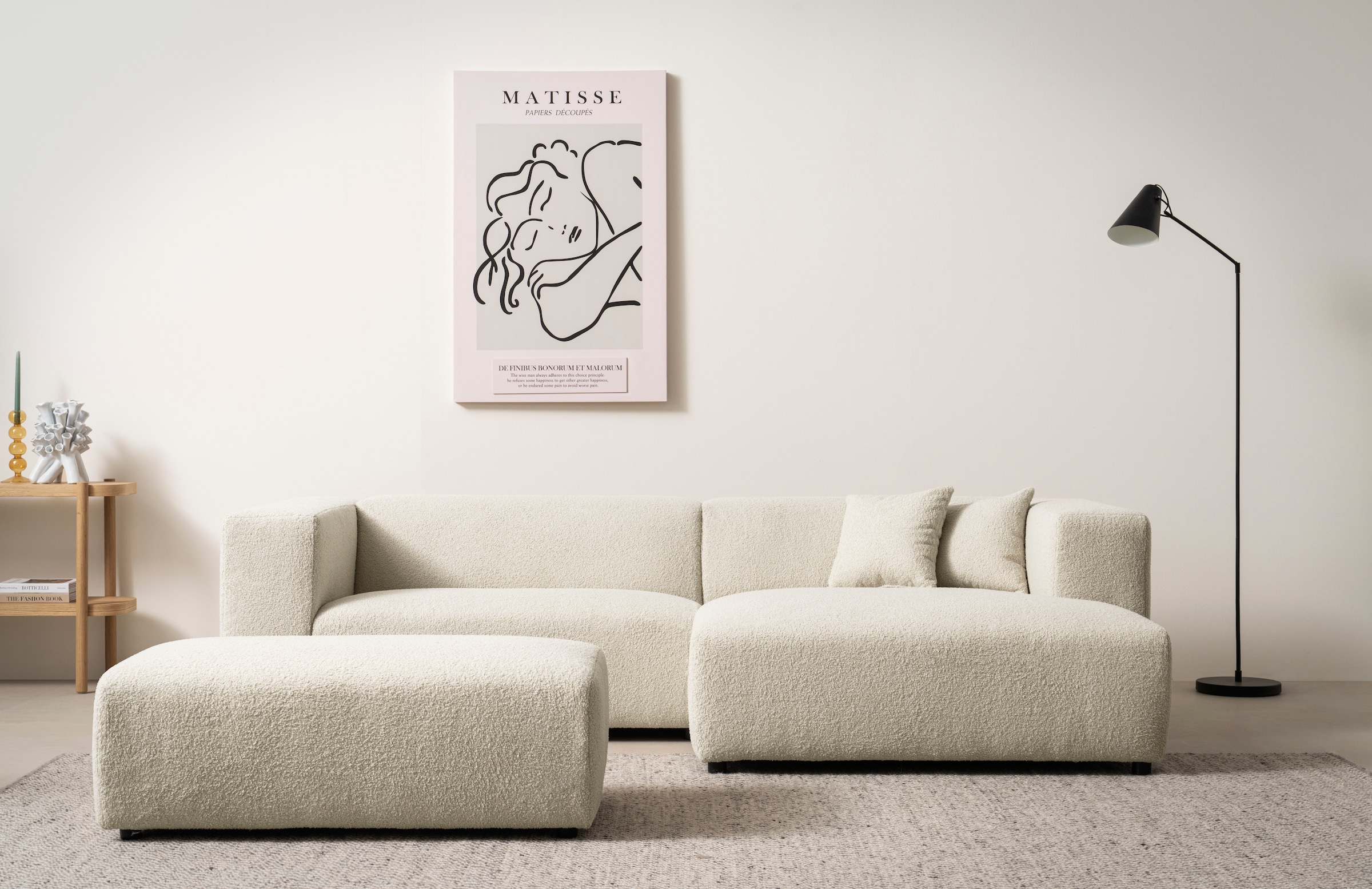 Home affaire Polsterecke "BAKELS, Ecksofa-Set mit Hocker, L-Form mit Schlaf günstig online kaufen