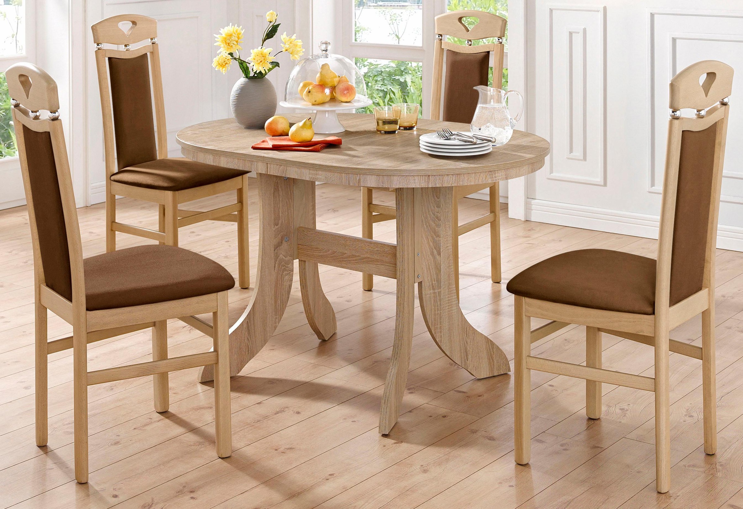 Home affaire Esszimmerstuhl "Berta Küchenstuhl" (Set) 2 Stk. Microfaser Bez günstig online kaufen