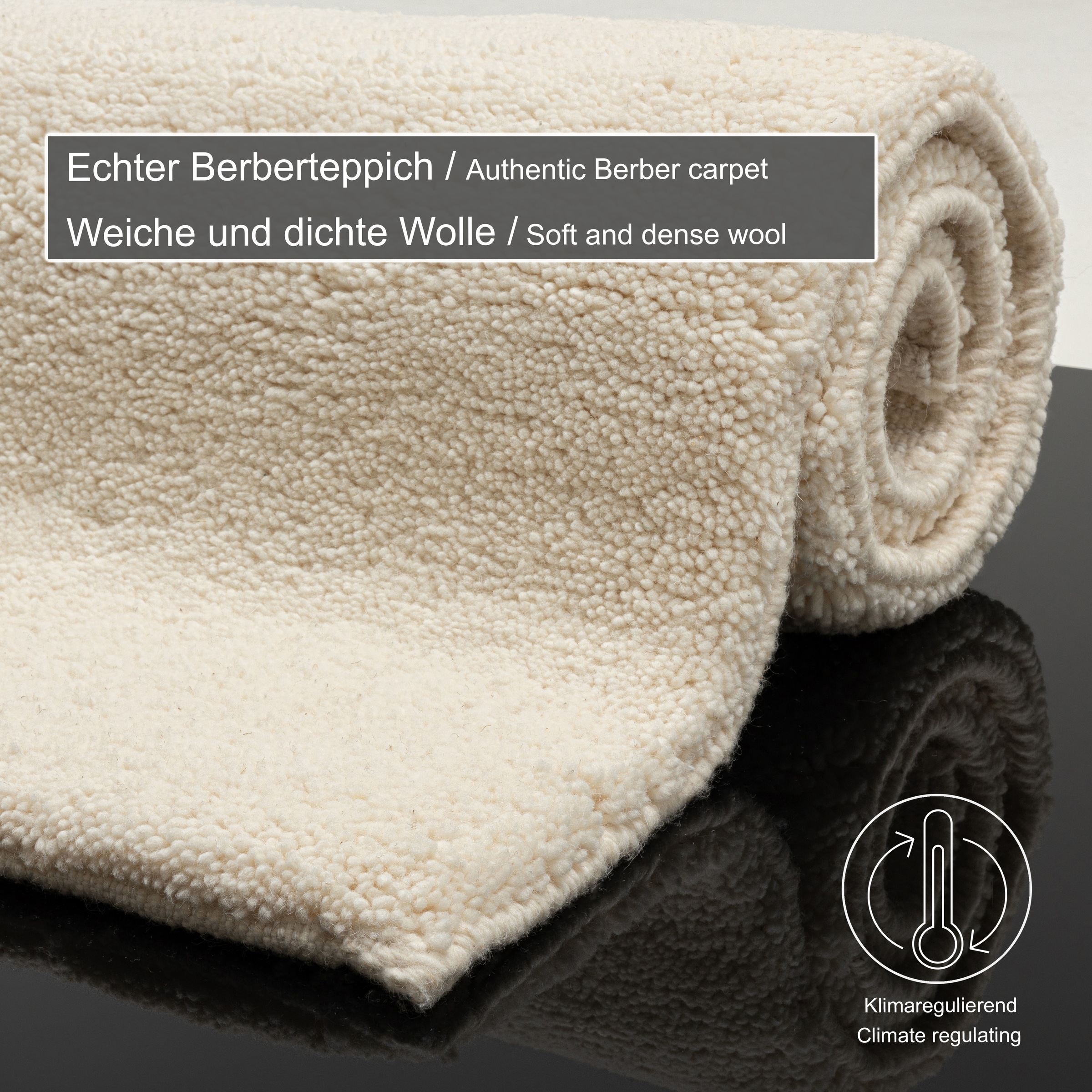 Thumbnail - THEKO Bettumrandung "Taza Royal" Höhe 24 mm 3 Stk. tlg. Läufer-Set, echter Berber aus Marokko, reine Schurwolle, handgek...