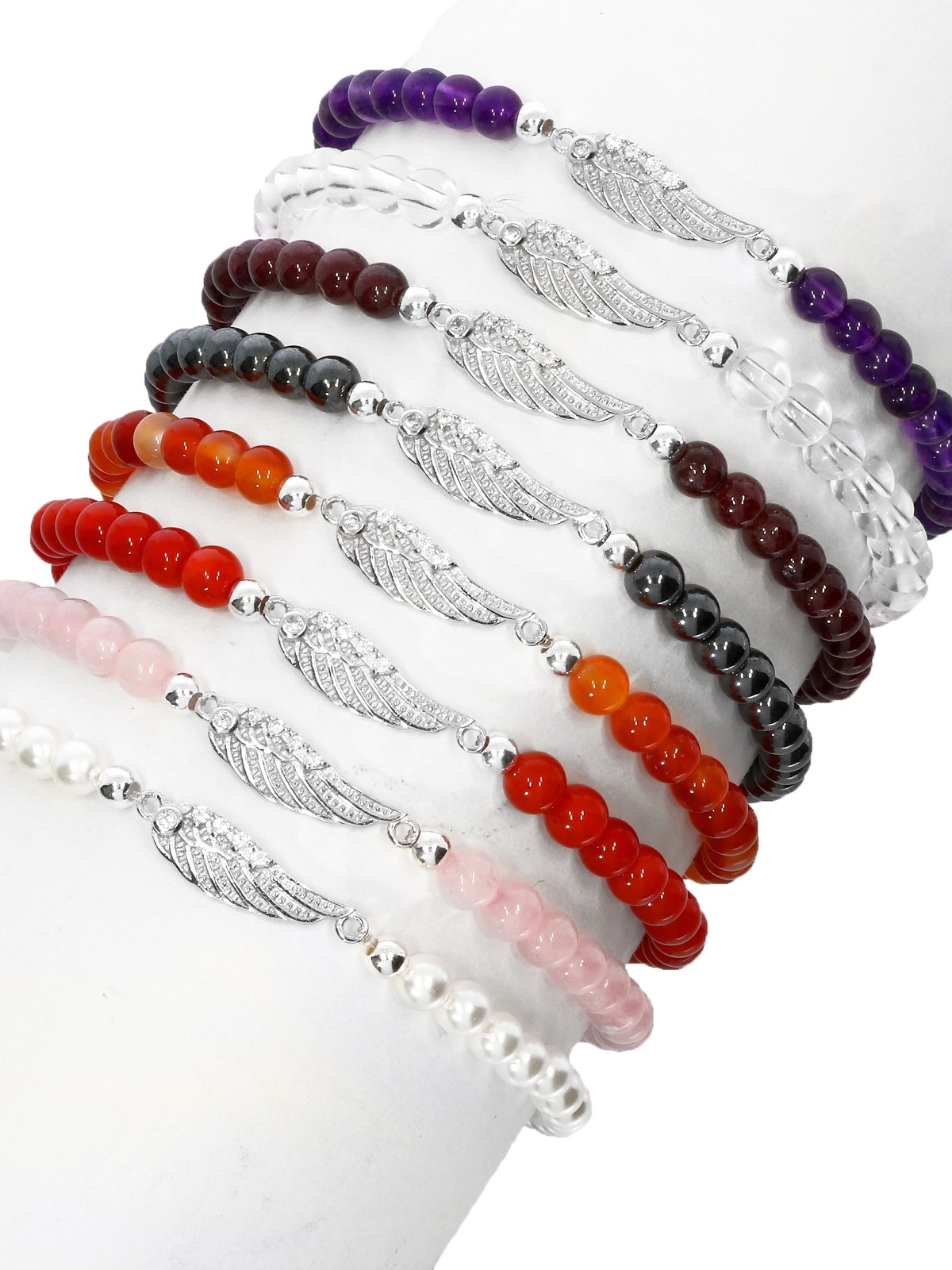 Adelia´s Armband »Damen Schmuck Engelsflügel Amethyst Armband 925 Silber 17 cm«