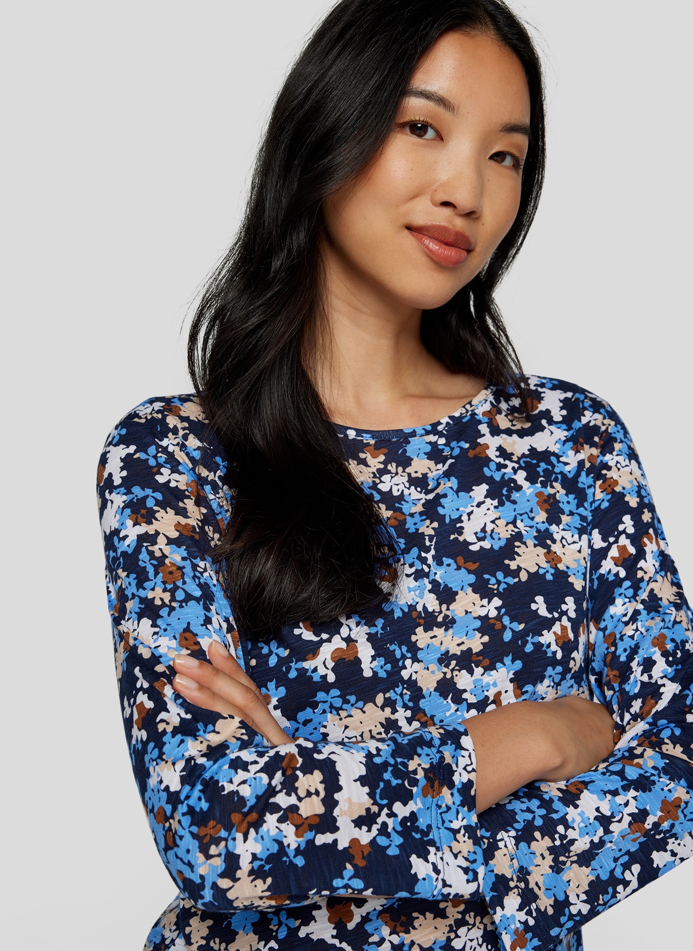 Rabe Print-Shirt »Rabe Blumiges 3/4-Arm-Shirt in Blau und Beige«