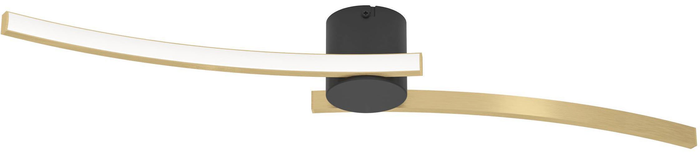 EGLO Deckenleuchte "Aieta Deckenlampe schwarz messing, Bürolampe, LED Lampe, Leuchte", 1, H: 8cm, 1 Stk.schwarz, Wohnzimmer, Leuchten,