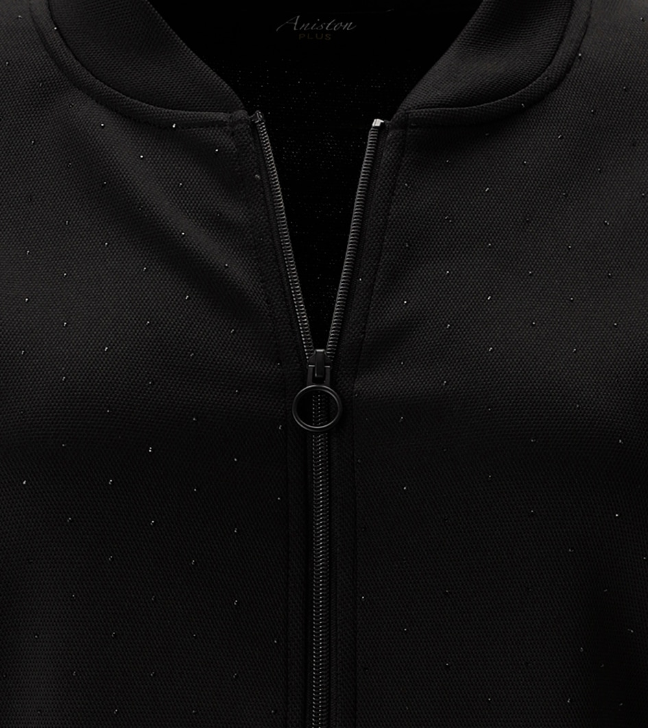Aniston PLUS Sweatjacke mit tonigen Glitzersteinchen - NEUE KOLLEKTION