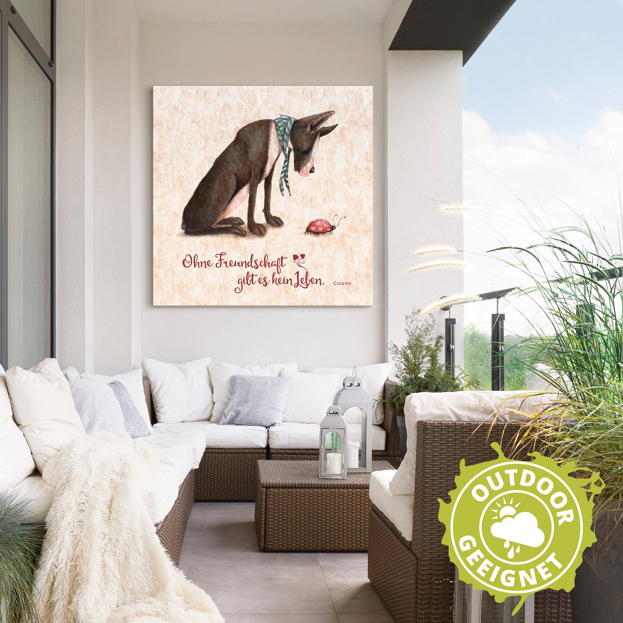 Artland Wandbild »Lebensweisheit Freundschaft«, Tiere, (1 St.), als Alubild, Outdoorbild, Leinwandbild, Poster in verschied. Größen