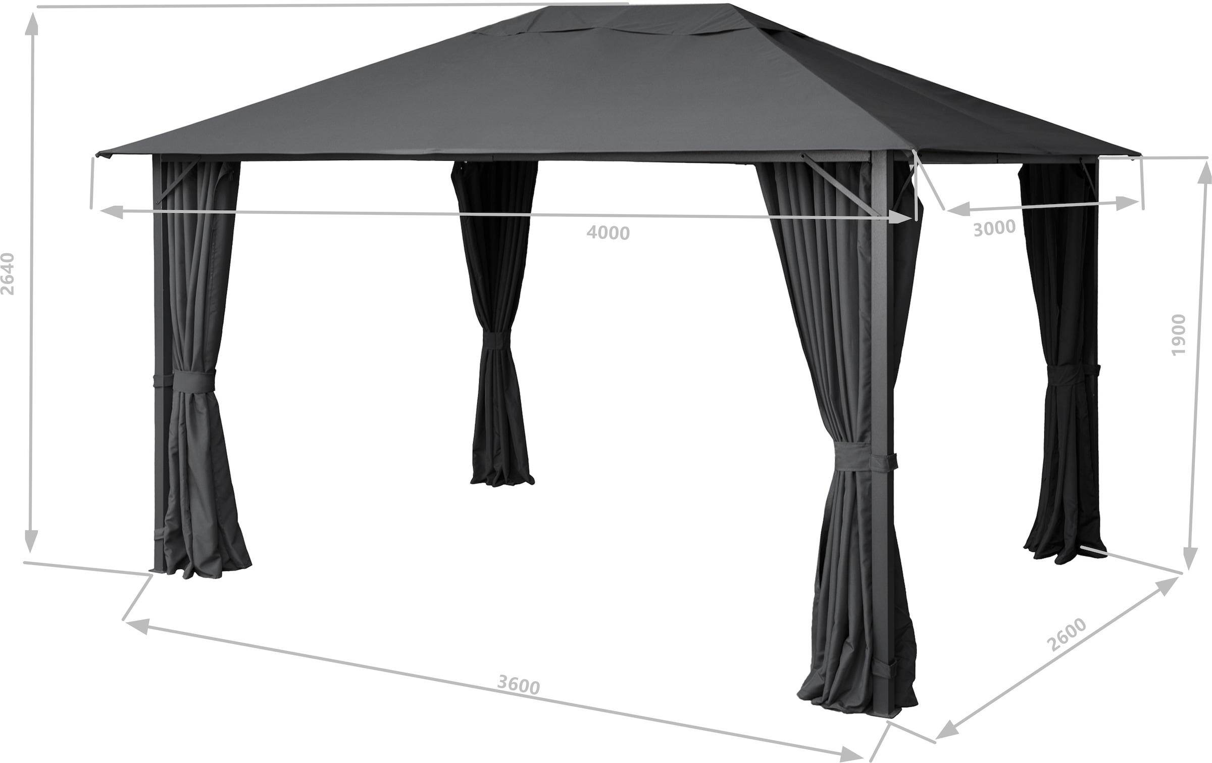 KONIFERA Pavillon »Kreta«, in BxT: 300x300 cm oder 400x300 cm