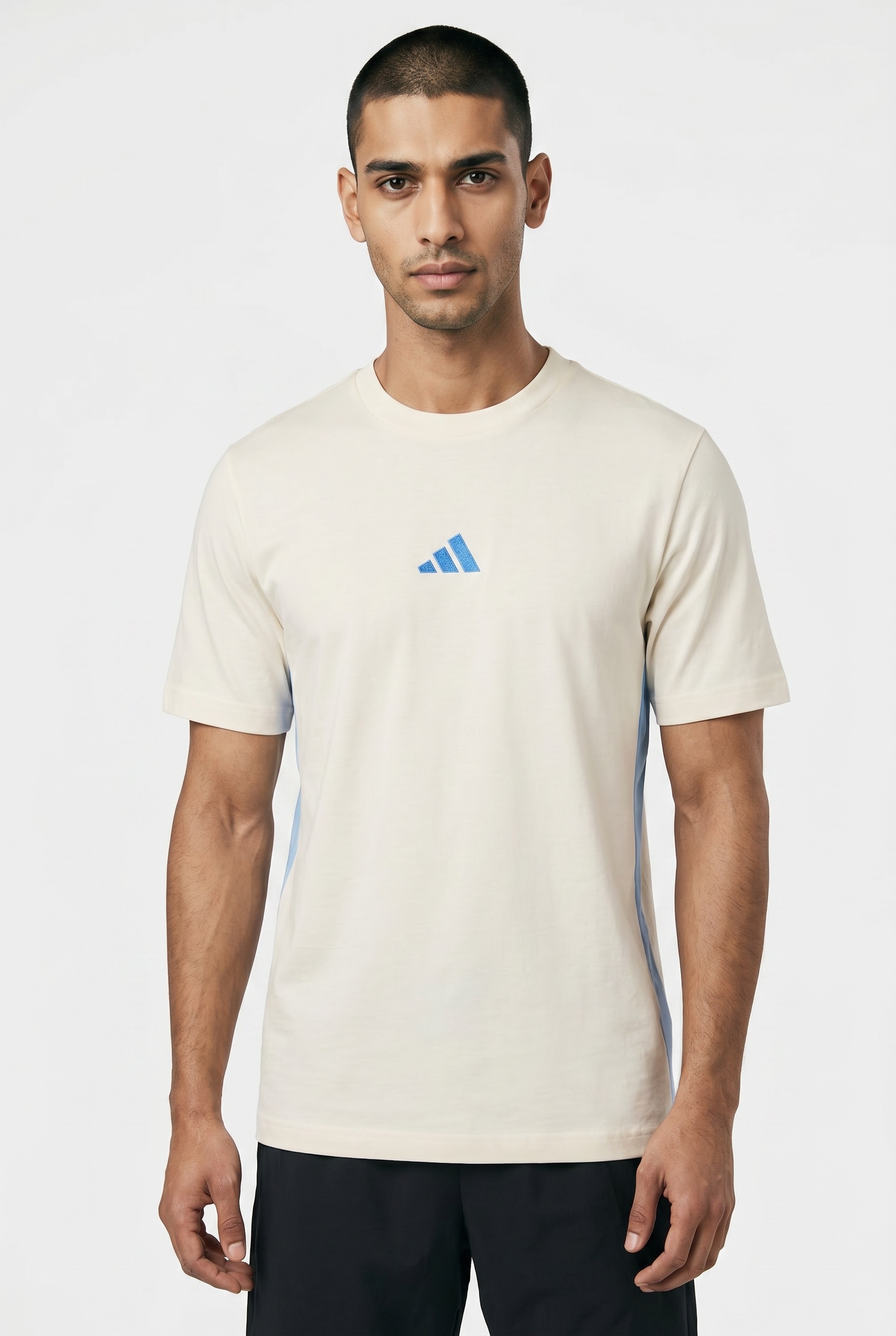 adidas Sportswear T-Shirt "ESSENTIALS 3-STREIFEN SINGLE JERSEY" mit Rundhalsausschnitt, ohne Verschluss, aus Baumwolle