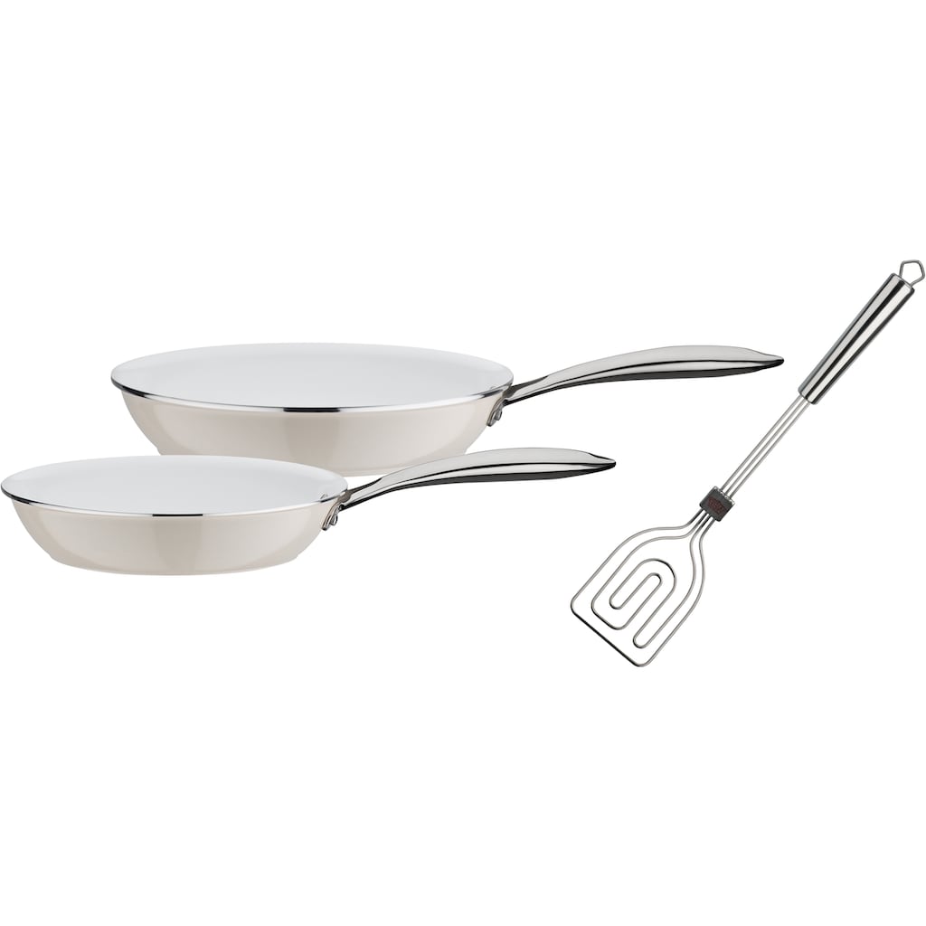 GSW Pfannen-Set »CERAMICA color«, Aluminium, (Set, 3 tlg., 1x Bratpfanne Ø 24 cm, 1x Bratpfanne Ø 28 cm), Induktion