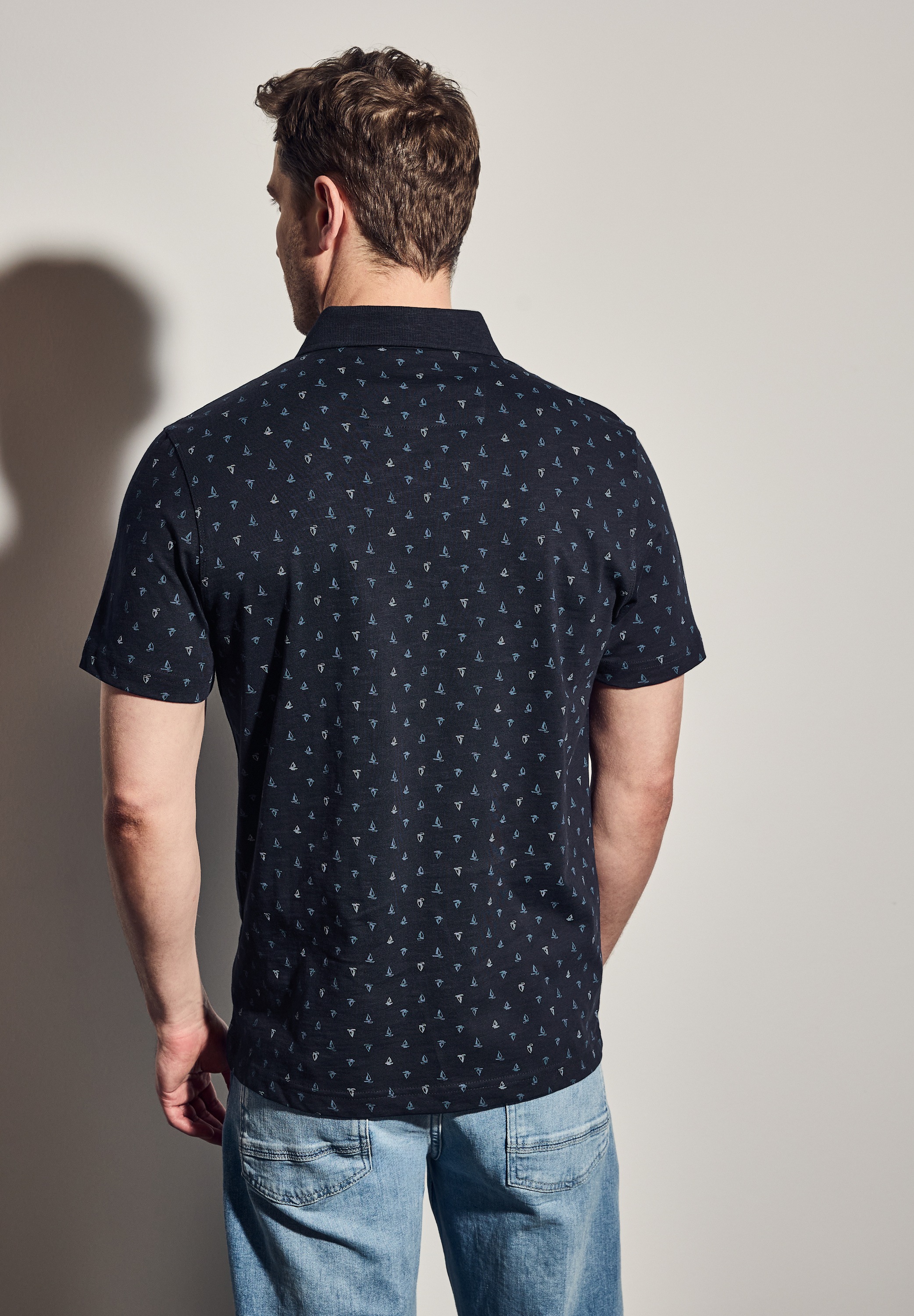 STREET ONE MEN Poloshirt, aus reiner Baumwolle