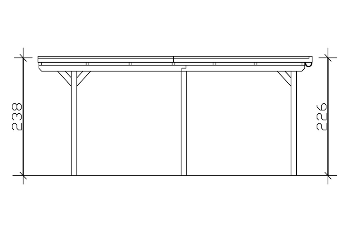 Skanholz Einzelcarport »Emsland«, Leimholz-Nordisches Fichtenholz, 291 cm, braun