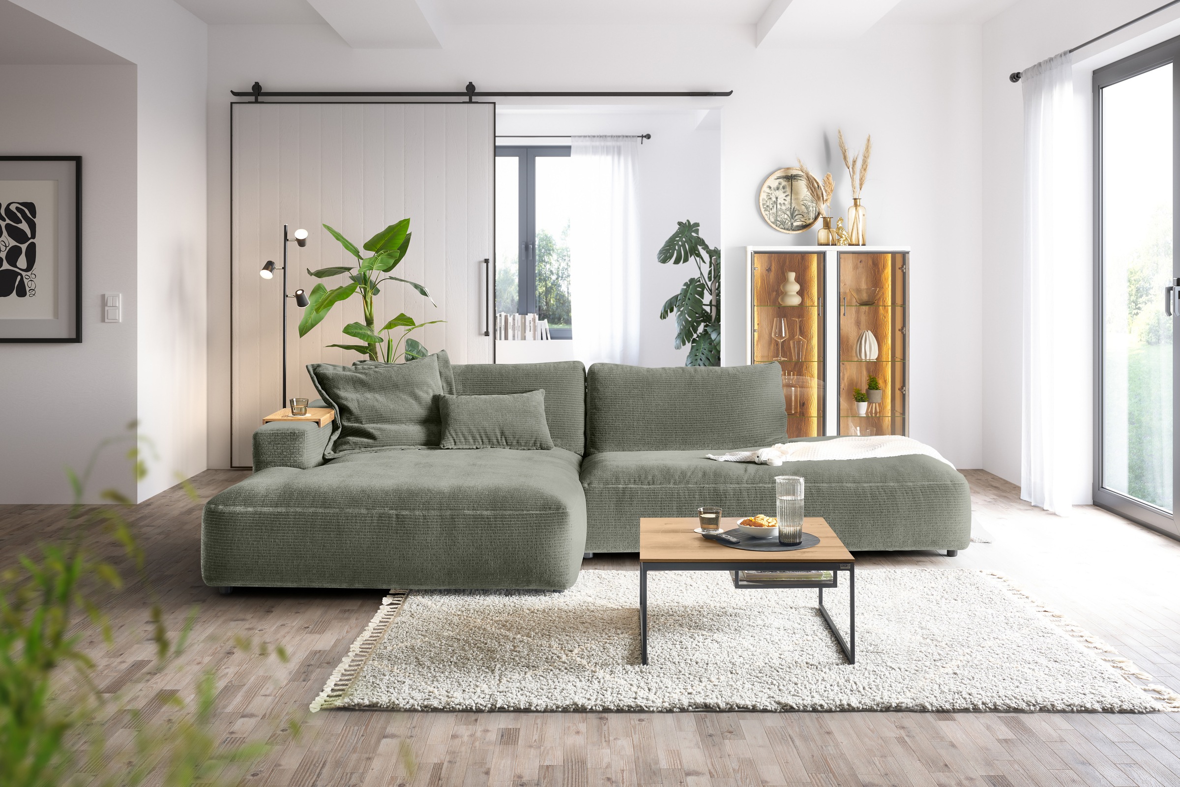 Musterring Ecksofa "Lucia modern und bequem, Breite 330cm, L-Form" verschiedene Farben, großer Longchair mit Armlehne, B330 x T190 cm