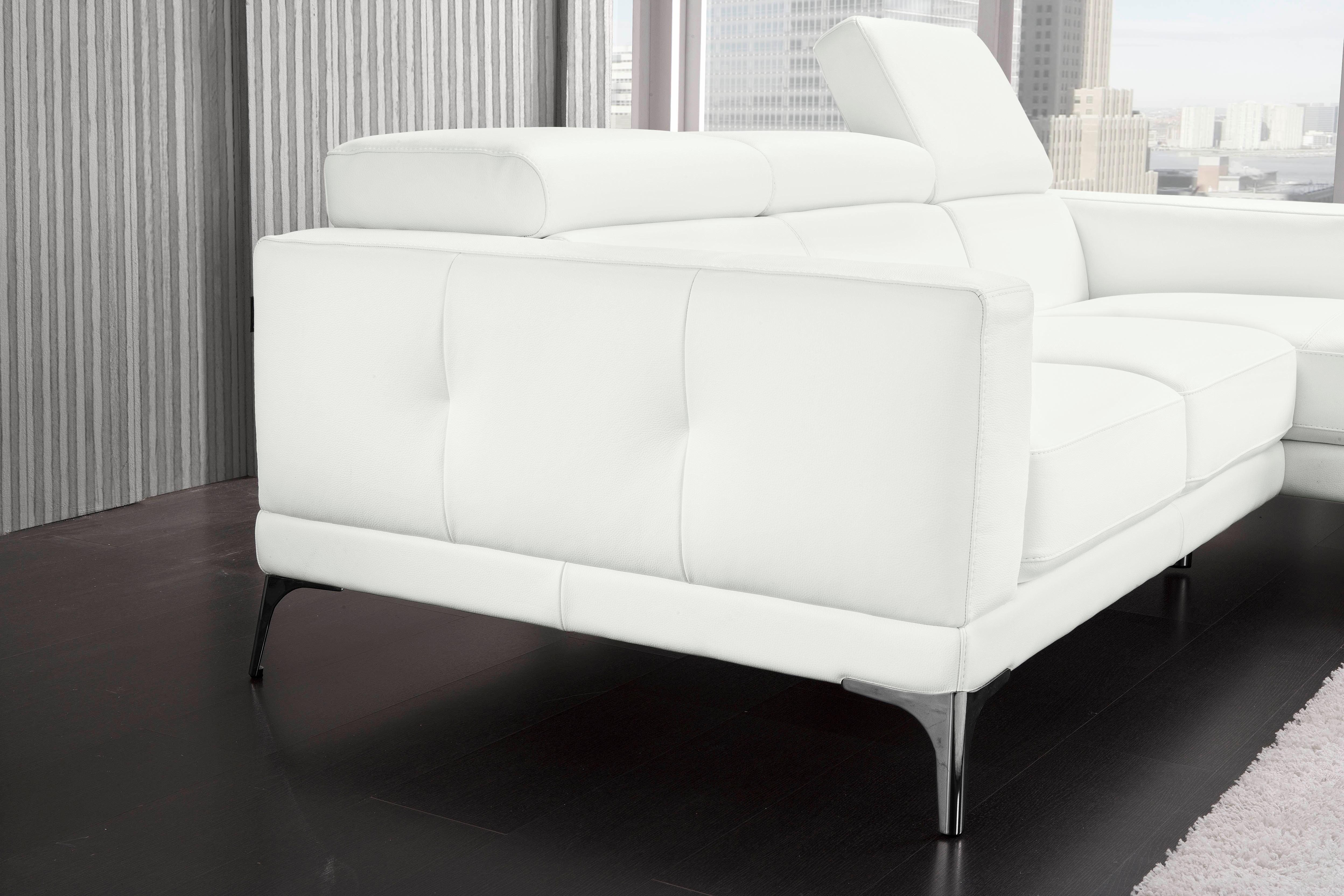 Egoitaliano Ecksofa "Claudie, Designsofa mit extrakomfortablem Sitzkomfort, L-Form" Inkl. Kopfteilverstellung, L-Form