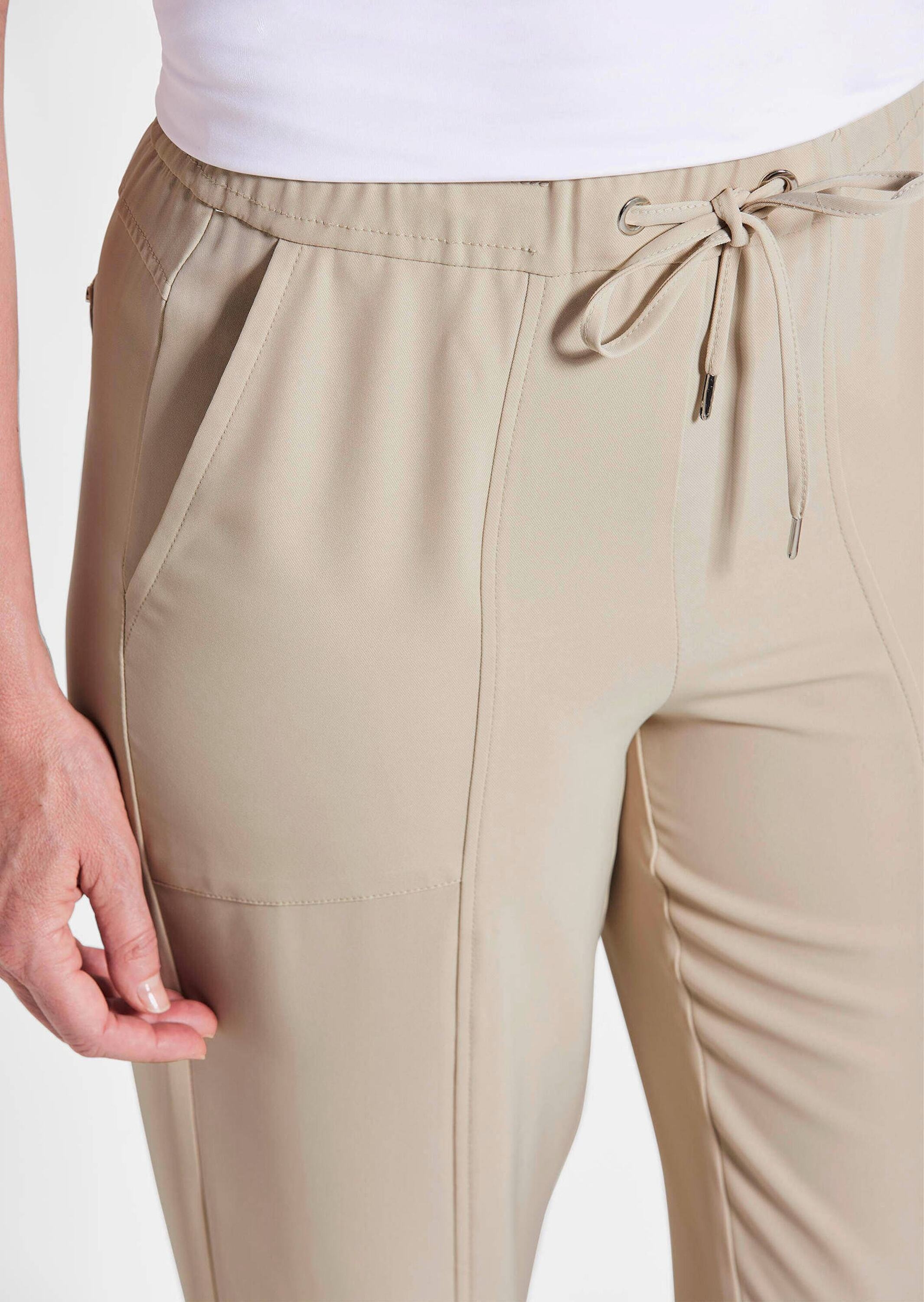 GOLDNER Schlupfhose »Kurzgröße Braune Cargo-Schlupfhose SARA«