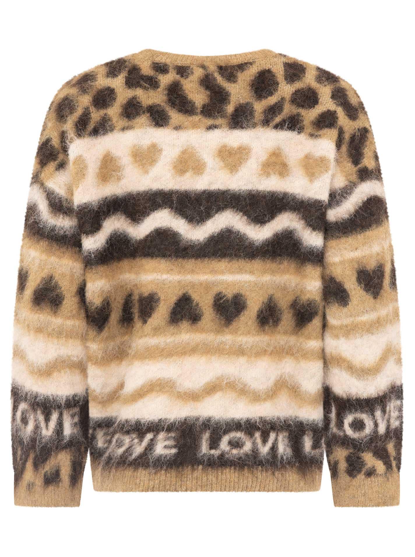 Zwillingsherz Strickpullover »"LEO LOVE"« auffallender Mustermix, Rundhals, oversize, komfortables Strick