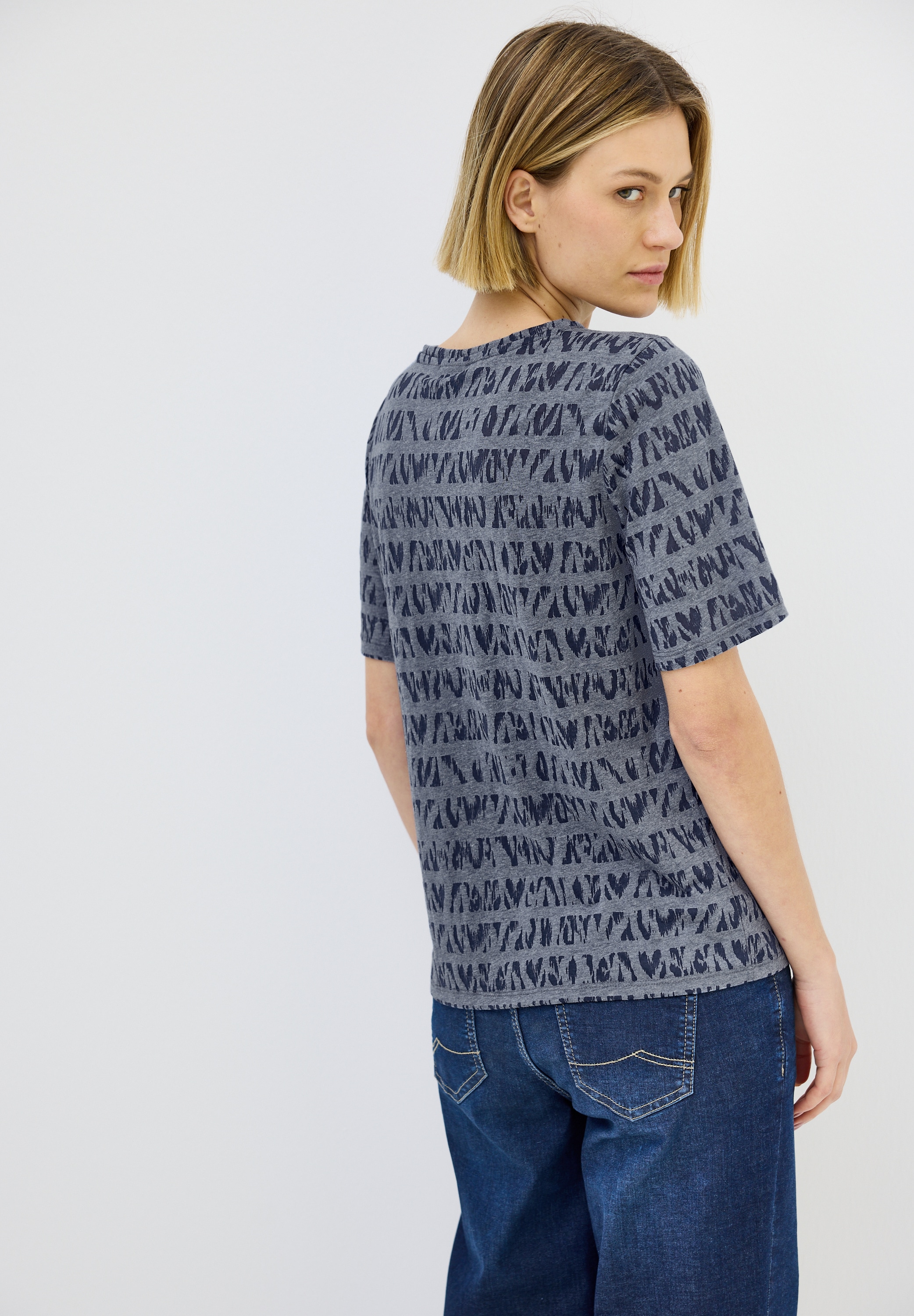 Cecil Print-Shirt, aus elastischem Materialmix