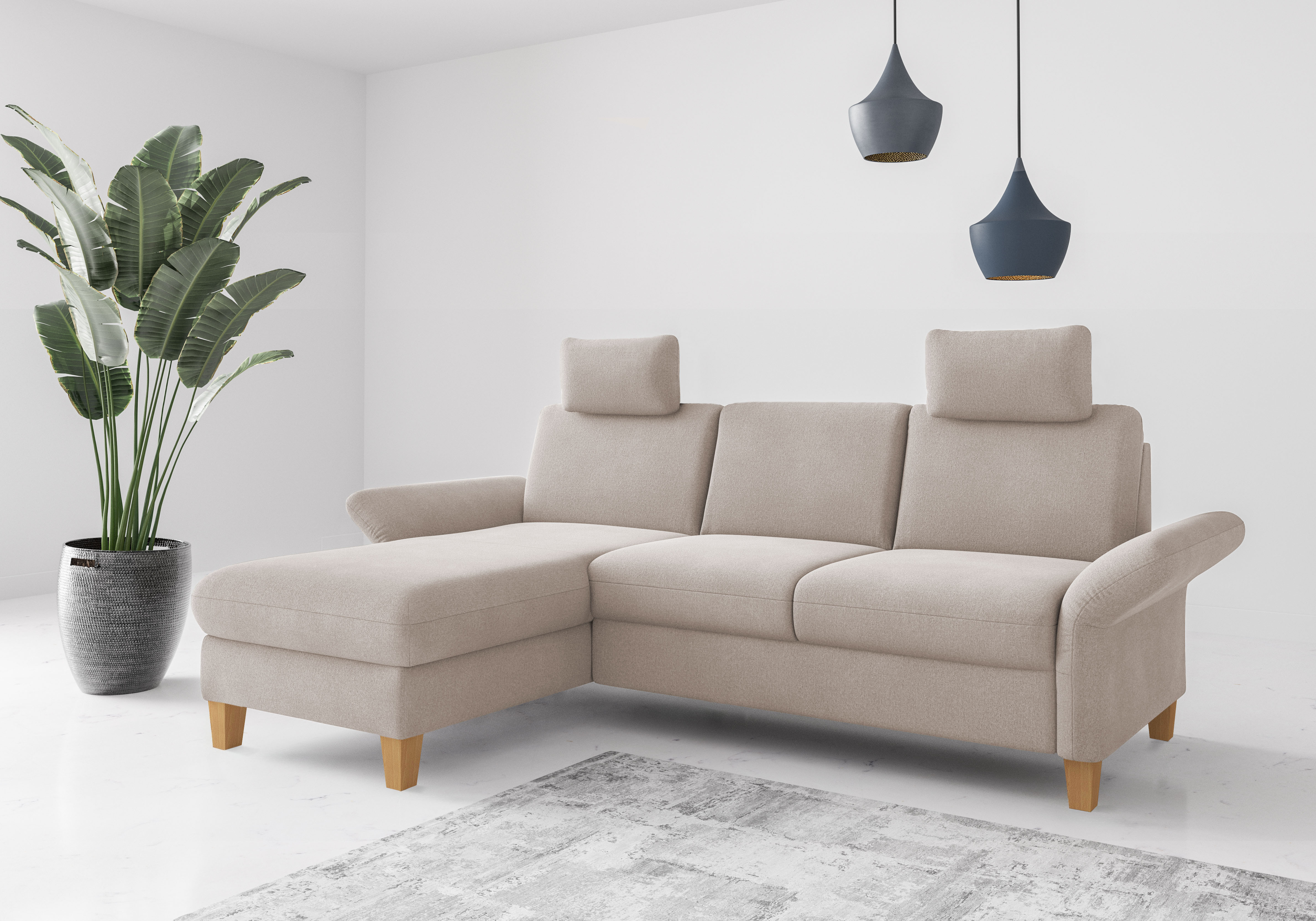 OTTO home Ecksofa "Rochelle, L-Form" wahlweise mit Armteilverstellung, Schlaffunktion und Bettkasten