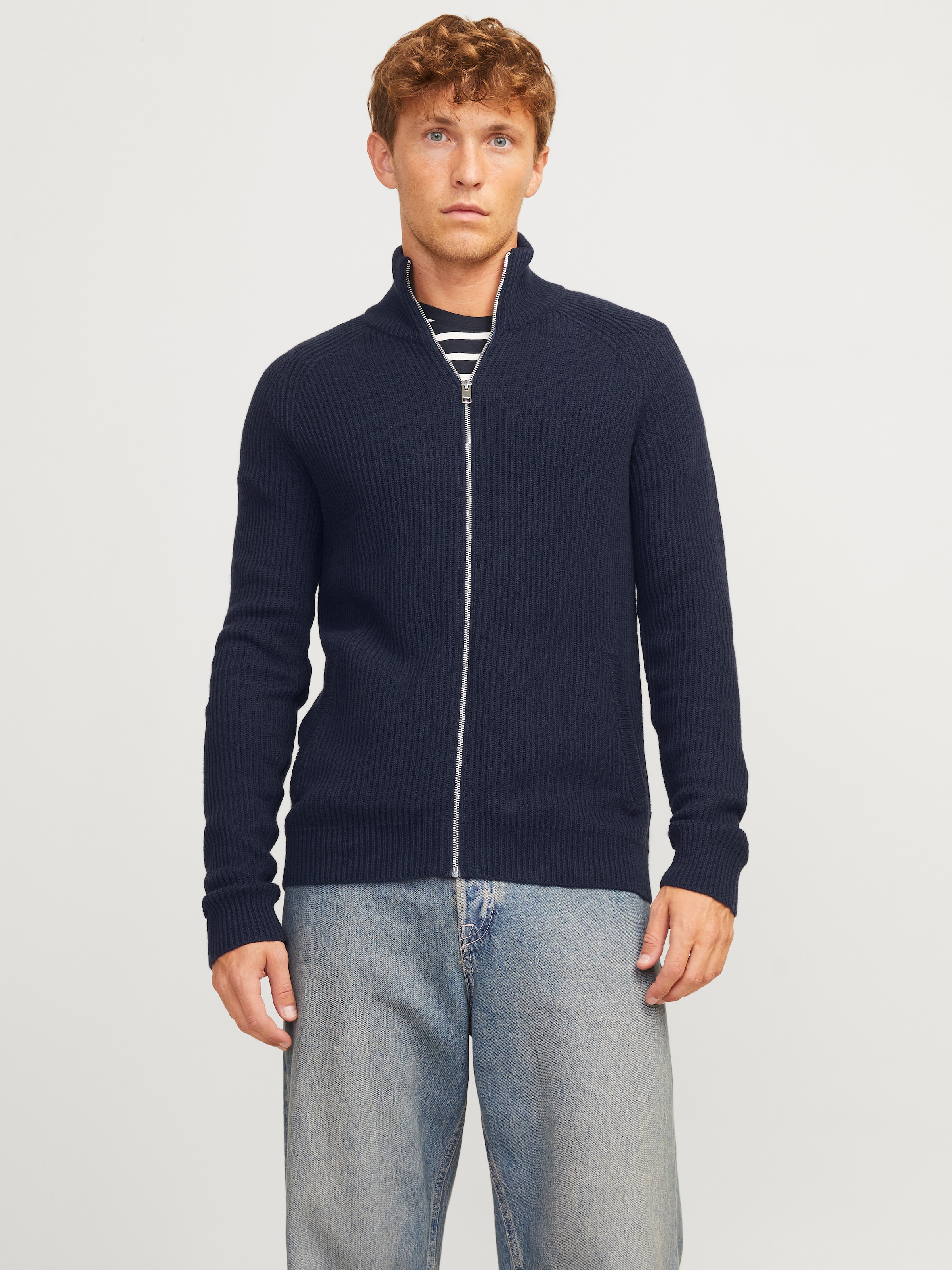 Jack & Jones Strickjacke "JJPANNEL KNIT ZIP CARDIGAN AW24" günstig online kaufen