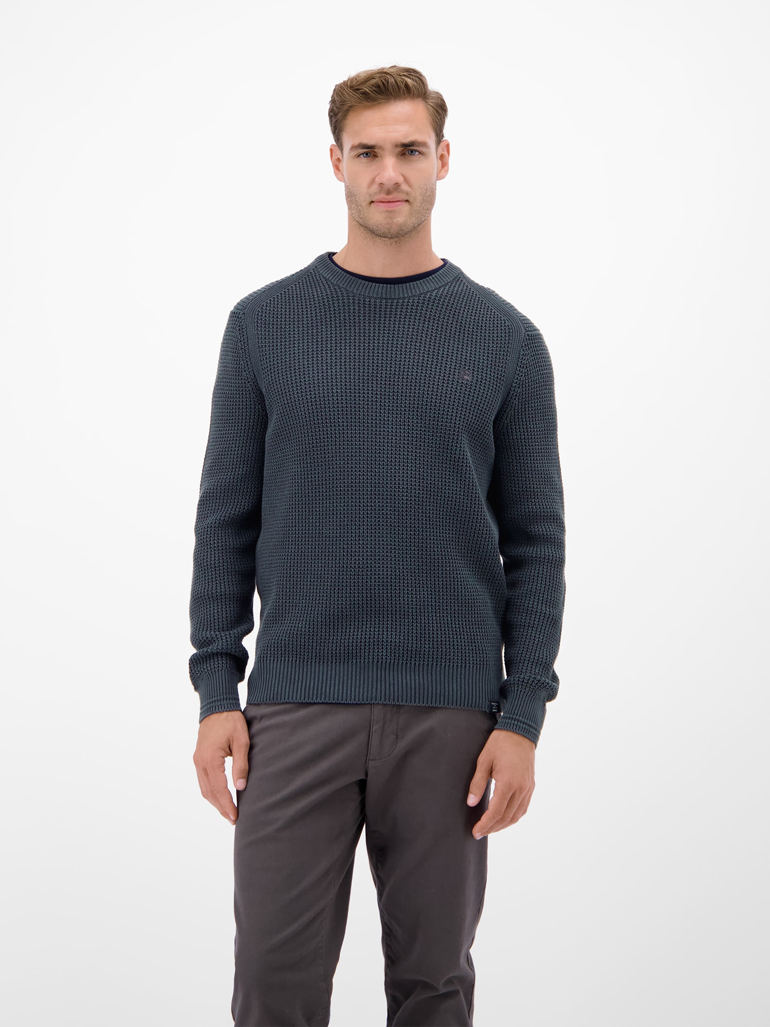 LERROS Strickpullover "LERROS Herren Crewneck-Stricker in Strukturqualität" günstig online kaufen