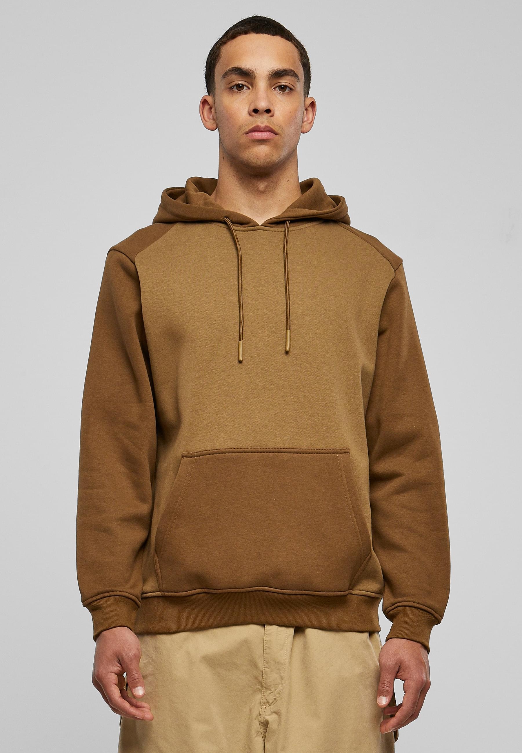 URBAN CLASSICS Rundhalspullover »Urban Classics Herren 2-Tone Fake Raglan Hoody«, (1 tlg.)