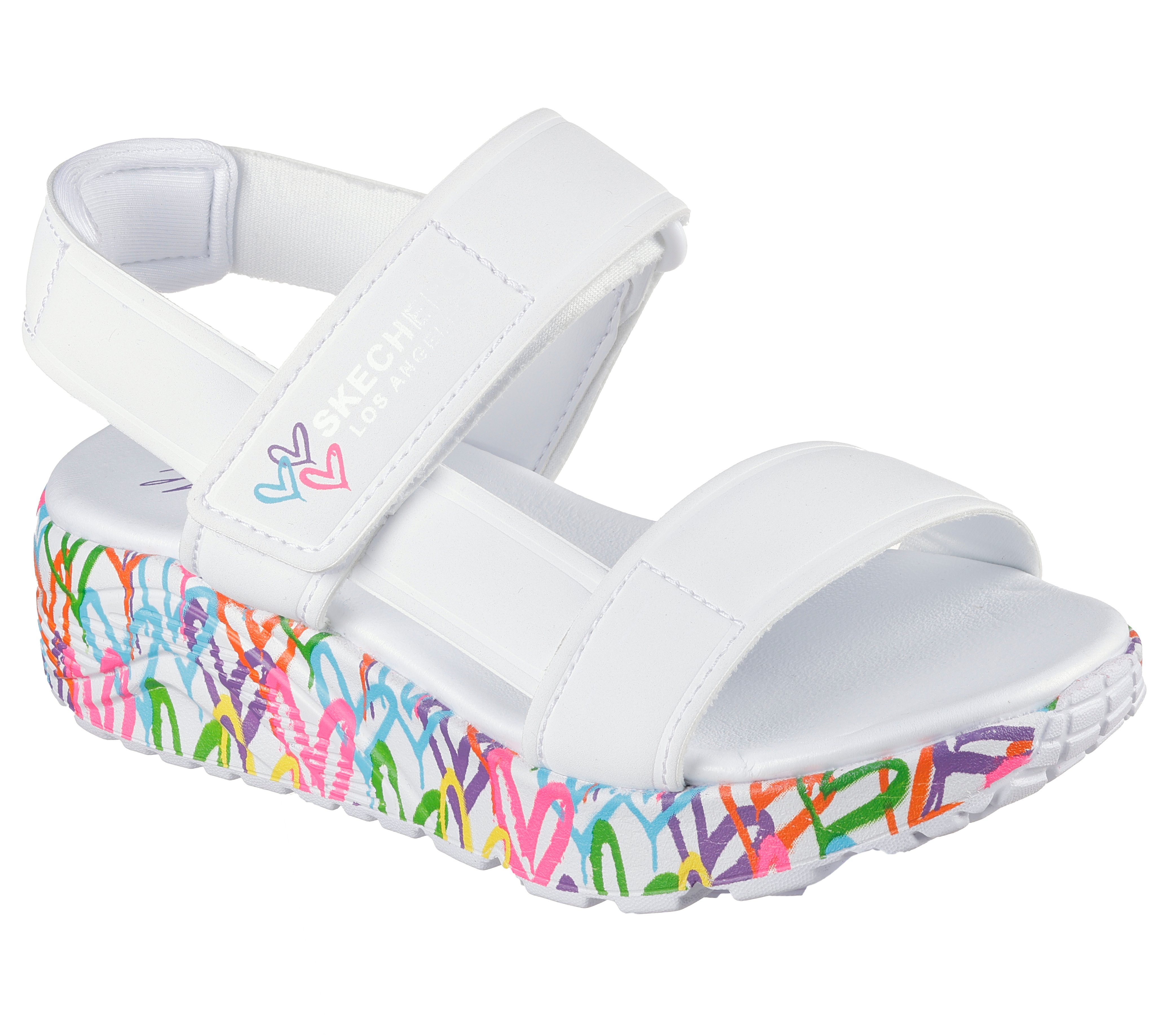 Skechers Sandale "UNO LITE SANDAL-SUNNY LOVE" Sommerschuh, Klettschuh mit Plateau, Größenschablone zum Download