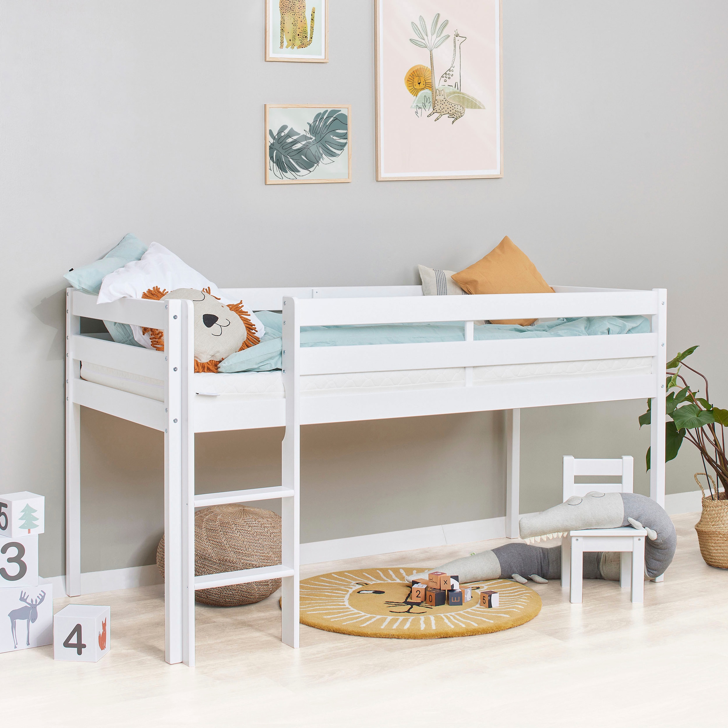 Hoppekids Spielbett »ECO COMFORT, Hochbett, in 2 Einzelbetten teilbar«, Höhe 72cm, Farbe & Größe & Matratze
