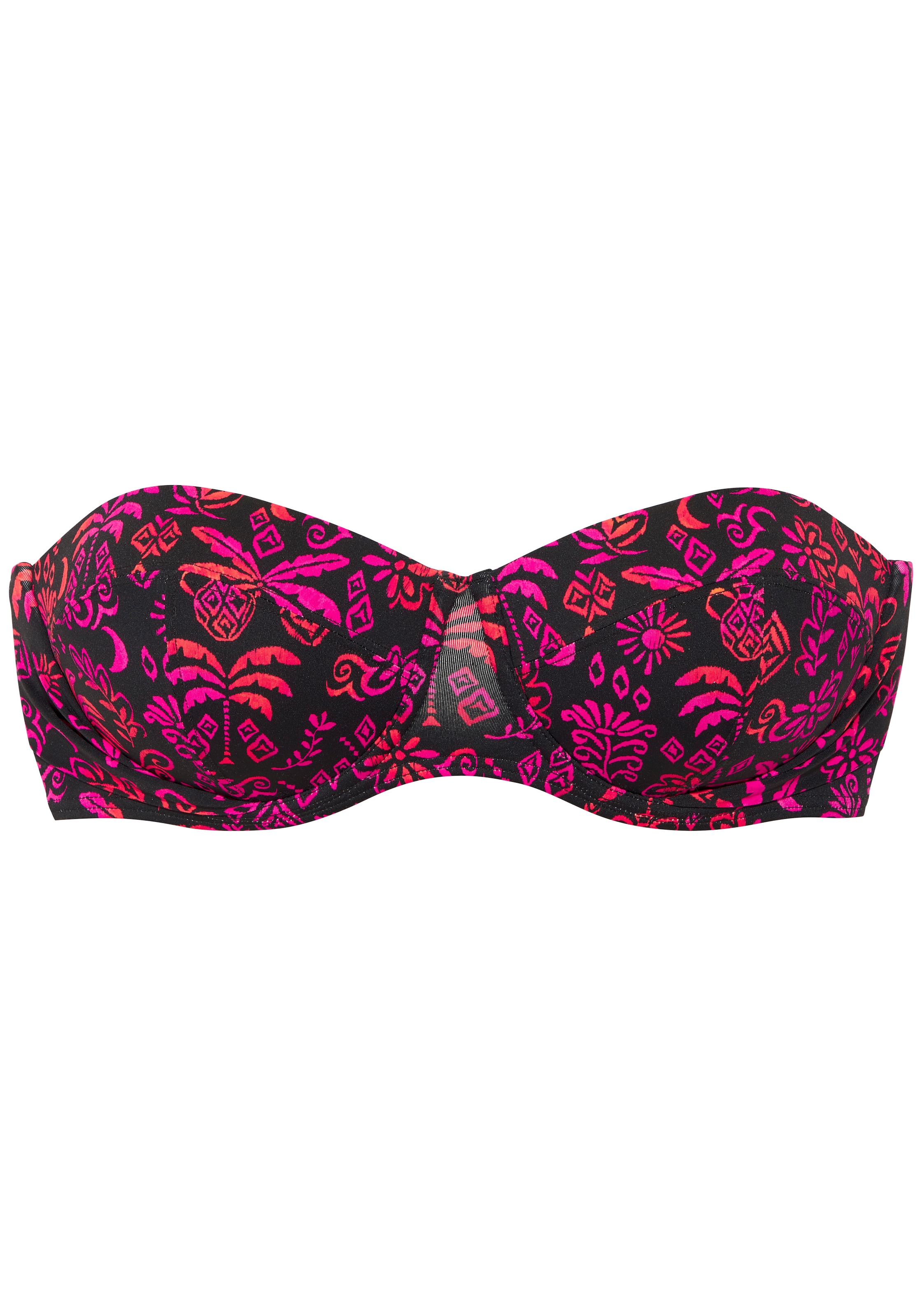 Buffalo Bügel-Bandeau-Bikini-Top »Paloma« im trendigen Palmenmotiv mit kontrastfarbenen Details