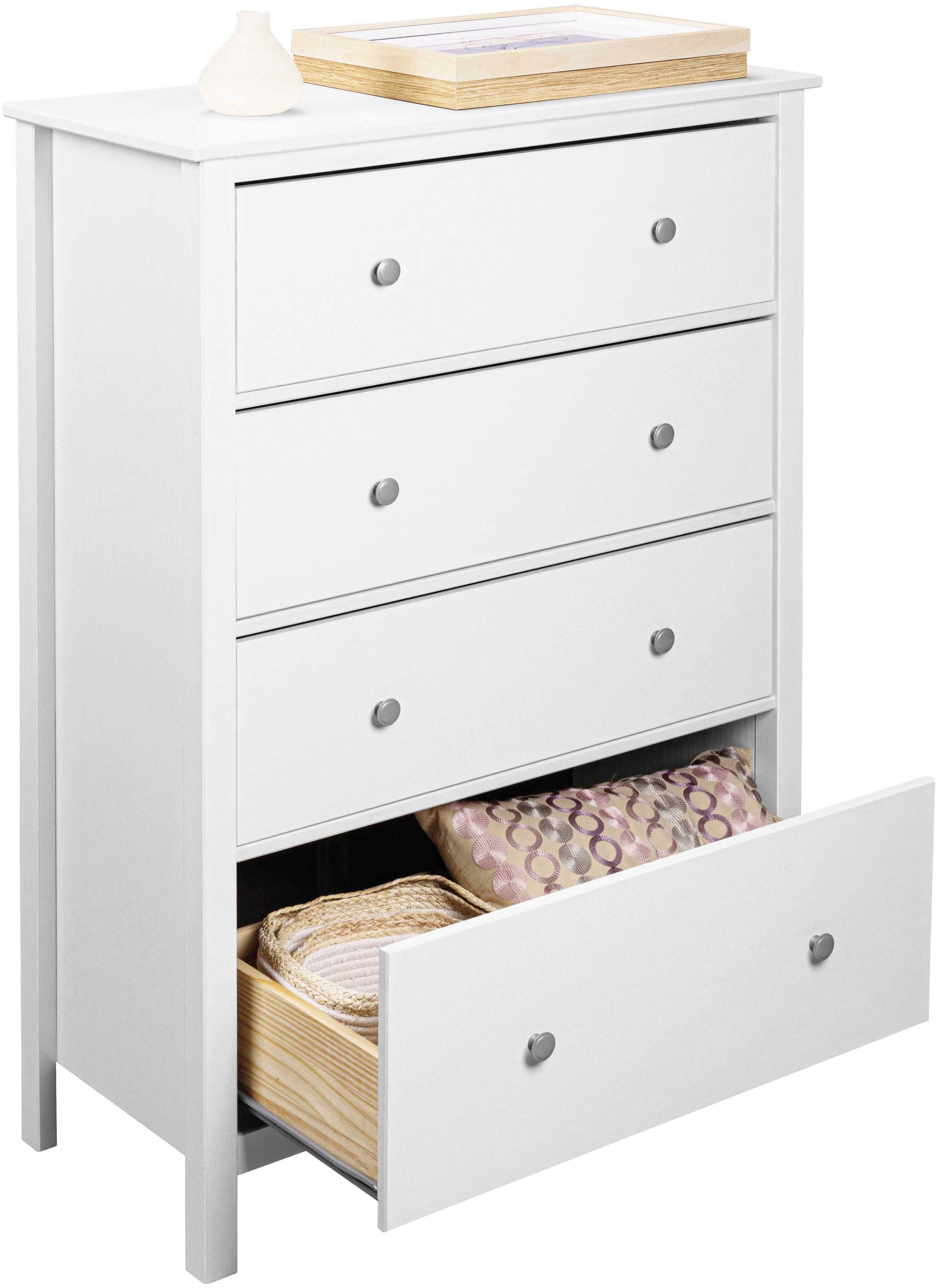 Inter Link Schubkastenkommode »Pinora, Kiefer Massivholz, Weiss, 4 Schubladen, 85 x 39,5 x 120 cm« 1 Stk. tlg. Kommode im modernem Skandi Look, viel Stauraum
