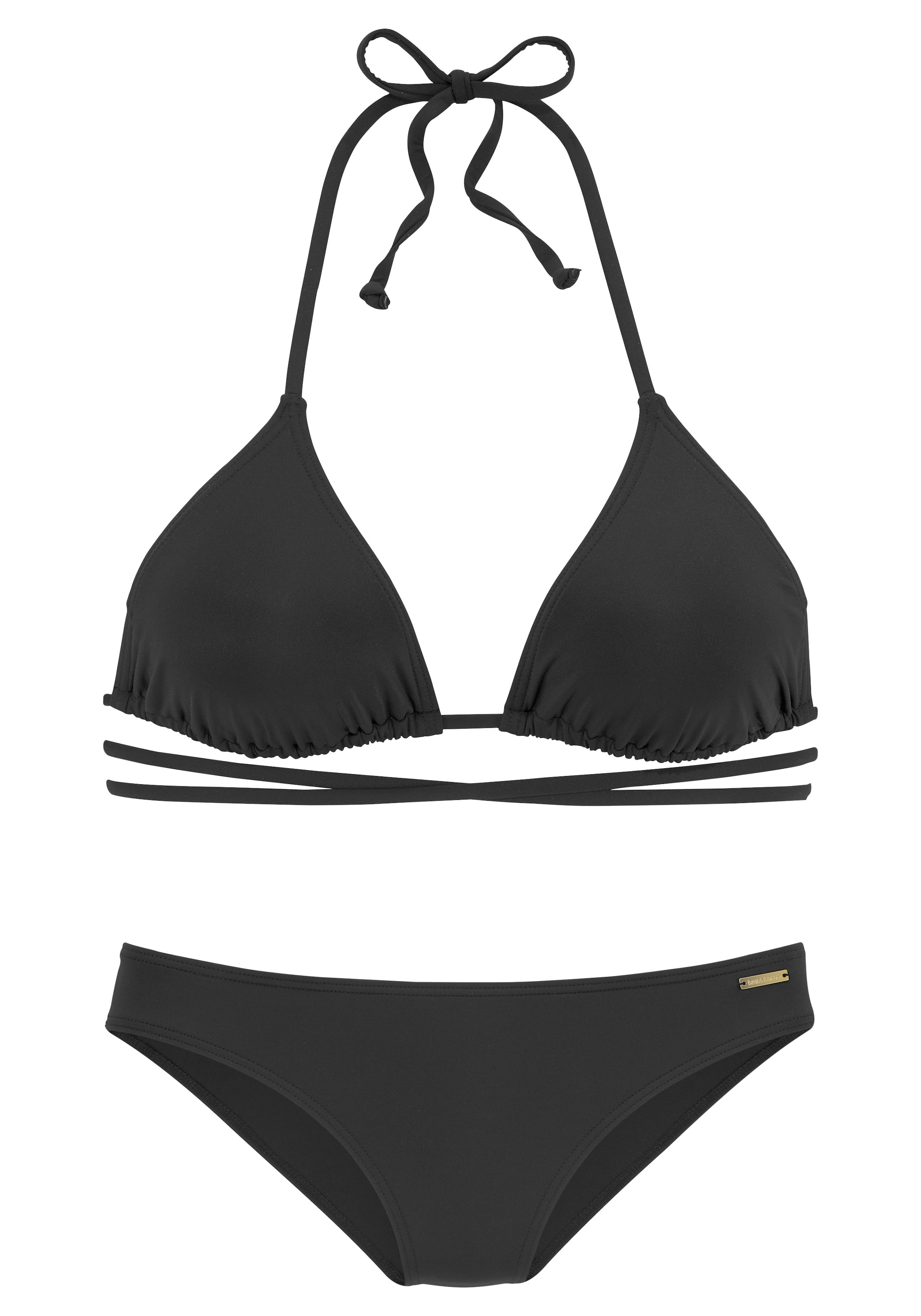 Bruno Banani Triangel-Bikini, unifarben mit langem Bindeband