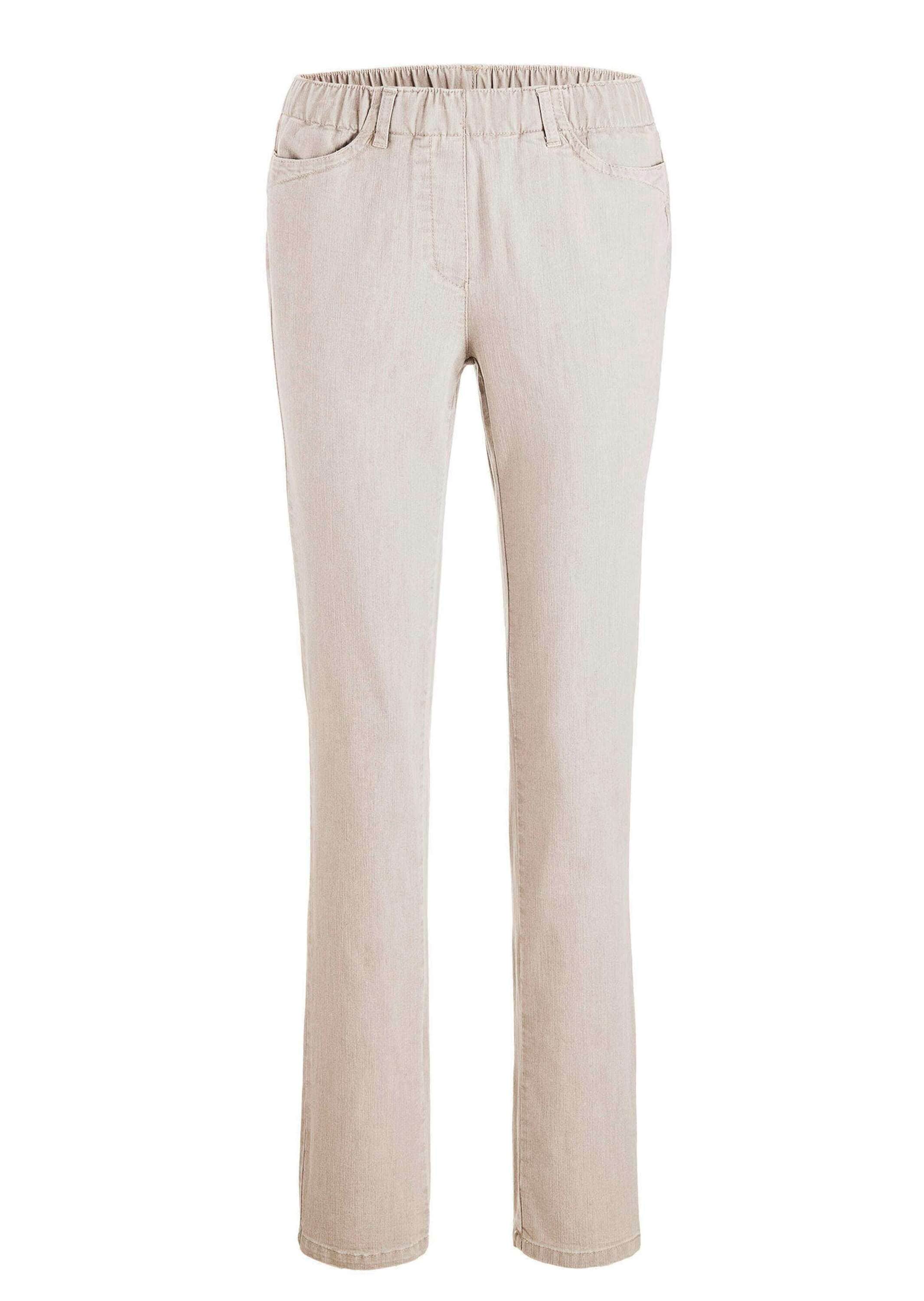 GOLDNER Regular-fit-Jeans "Kurzgröße Baumwollhose mit Rundumdehnbund" Ohne