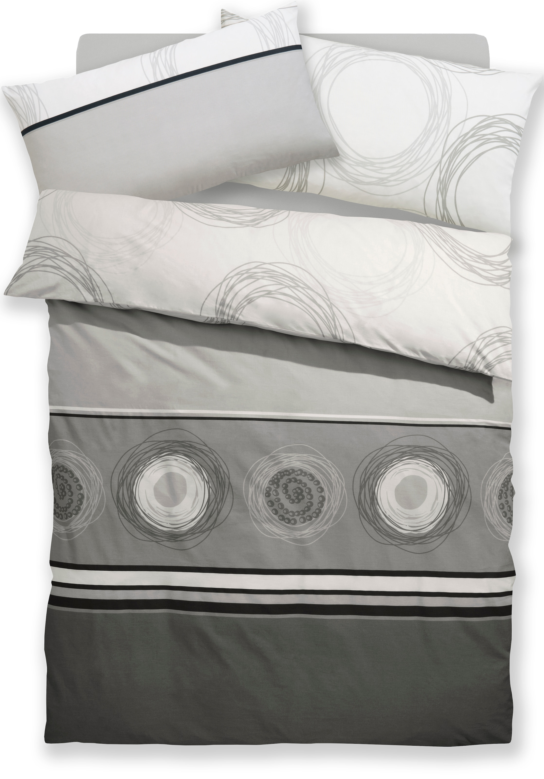 BIERBAUM Bettwäsche »Florielle« 2 Stk. tlg. in Gr. 135x200 oder 155x220 cm, 100% Baumwolle, Kreise