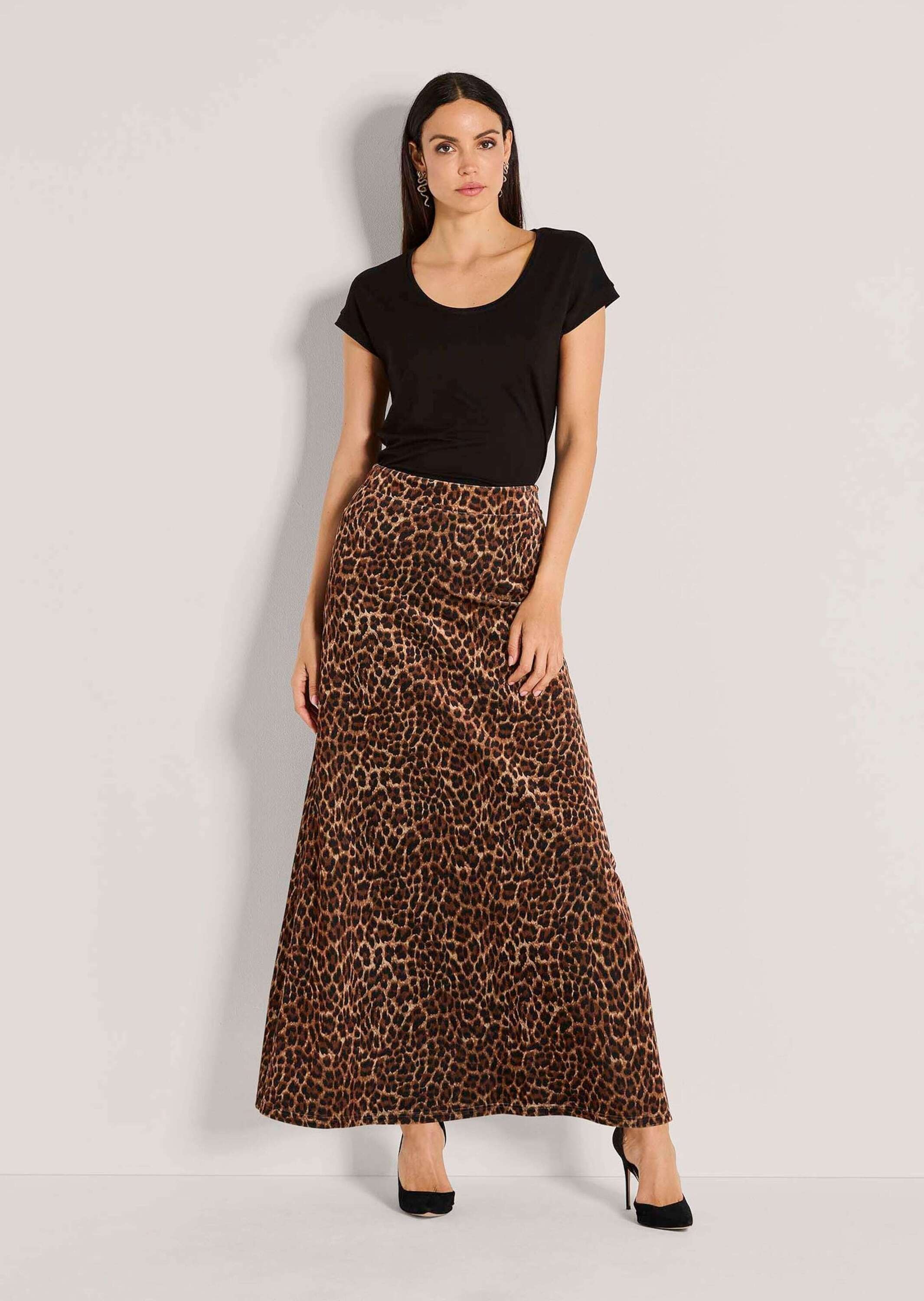 MADELEINE Maxirock "Maxirock Eleganter Samtrock im Leo-Design" Langer Samtr günstig online kaufen