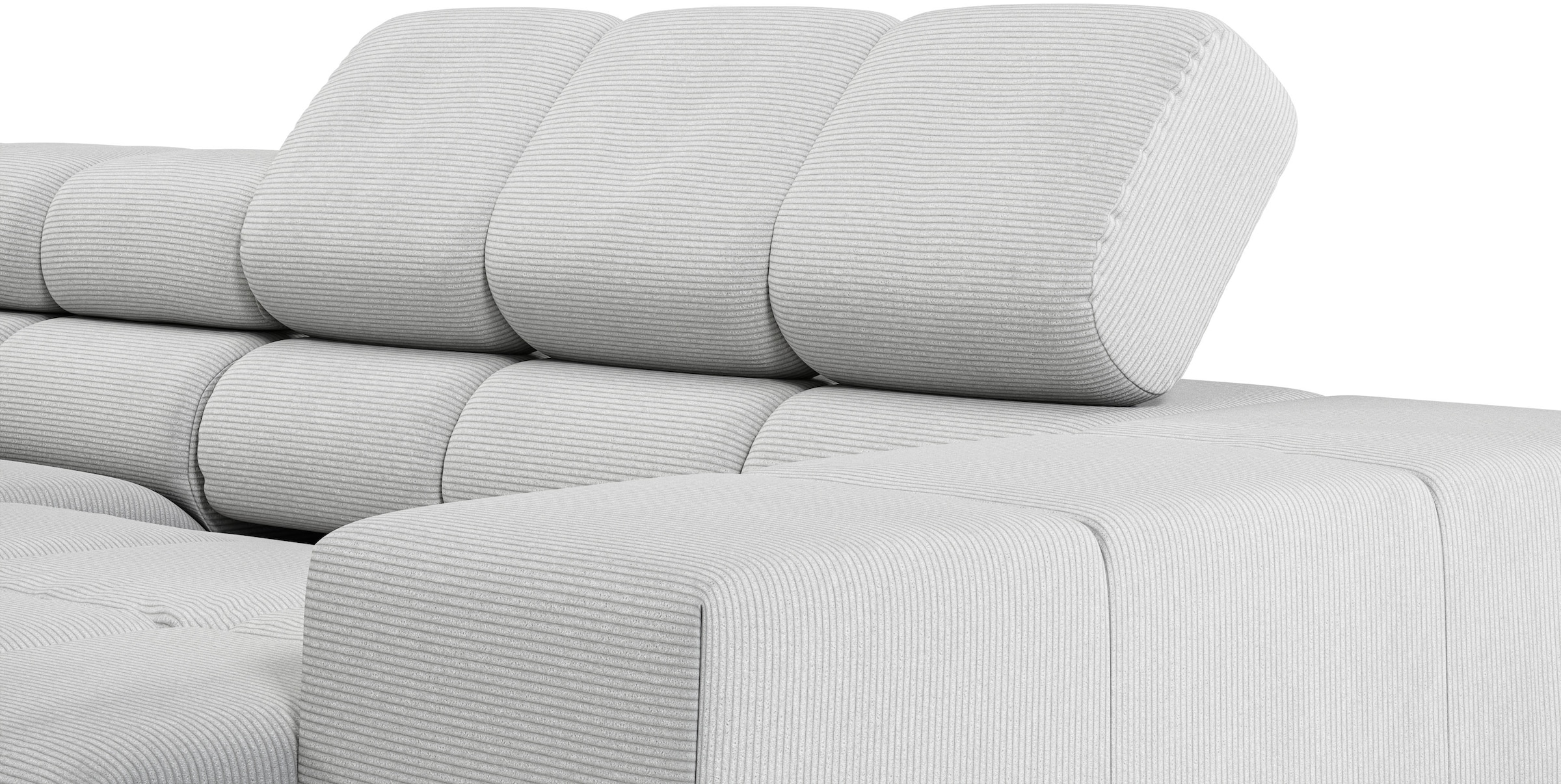 INOSIGN Ecksofa »Ancona, incl. Kopfteilverstellung + 3 Zierkissen, L-Form, bequem«, wahlweise motorische Sitztiefenverstellung, B/T(H: 249/215/70 cm