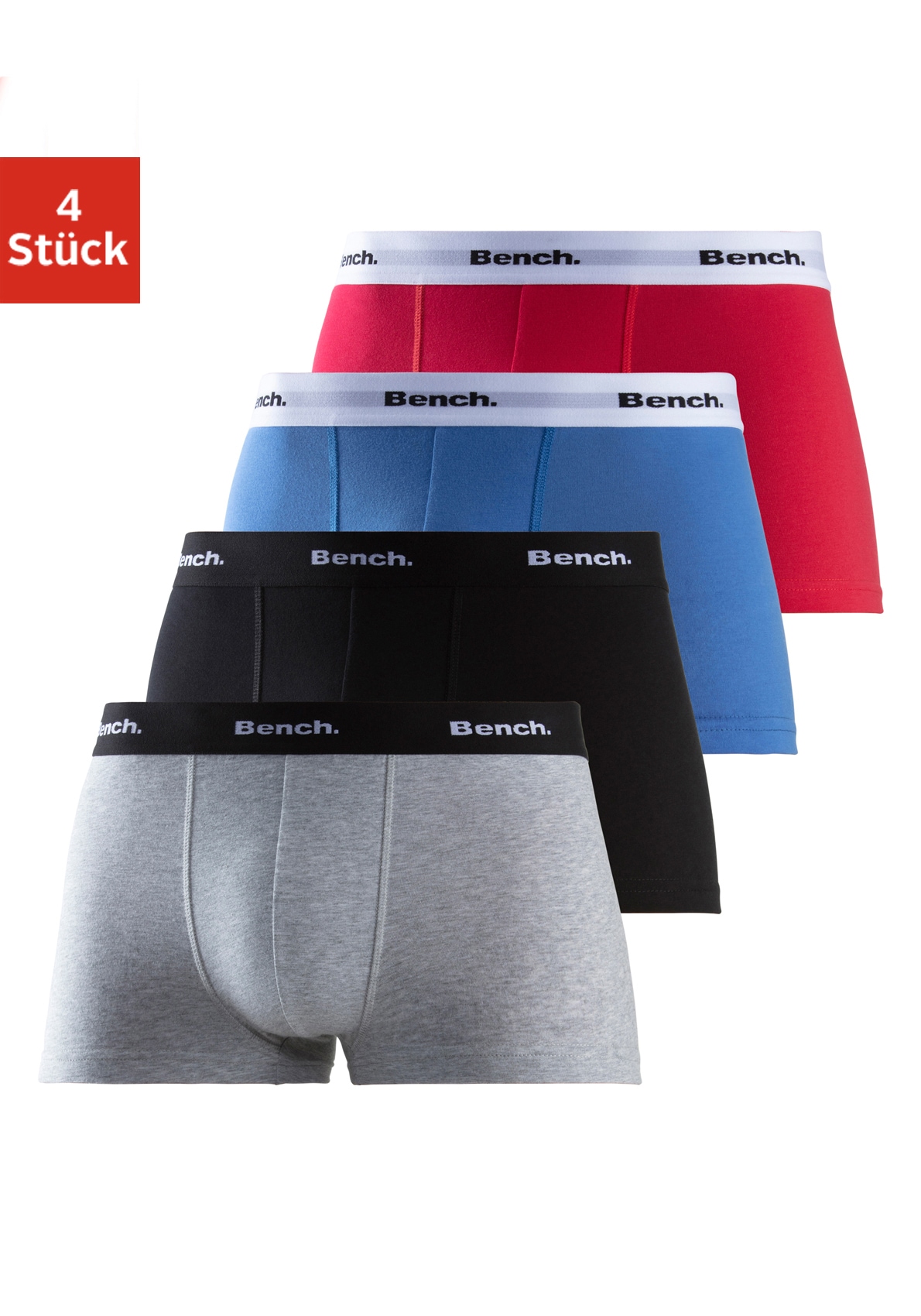 Bench. Hipster Packung, 4 Stk. knapp sitzende Boxershorts aus Baumwollmischung