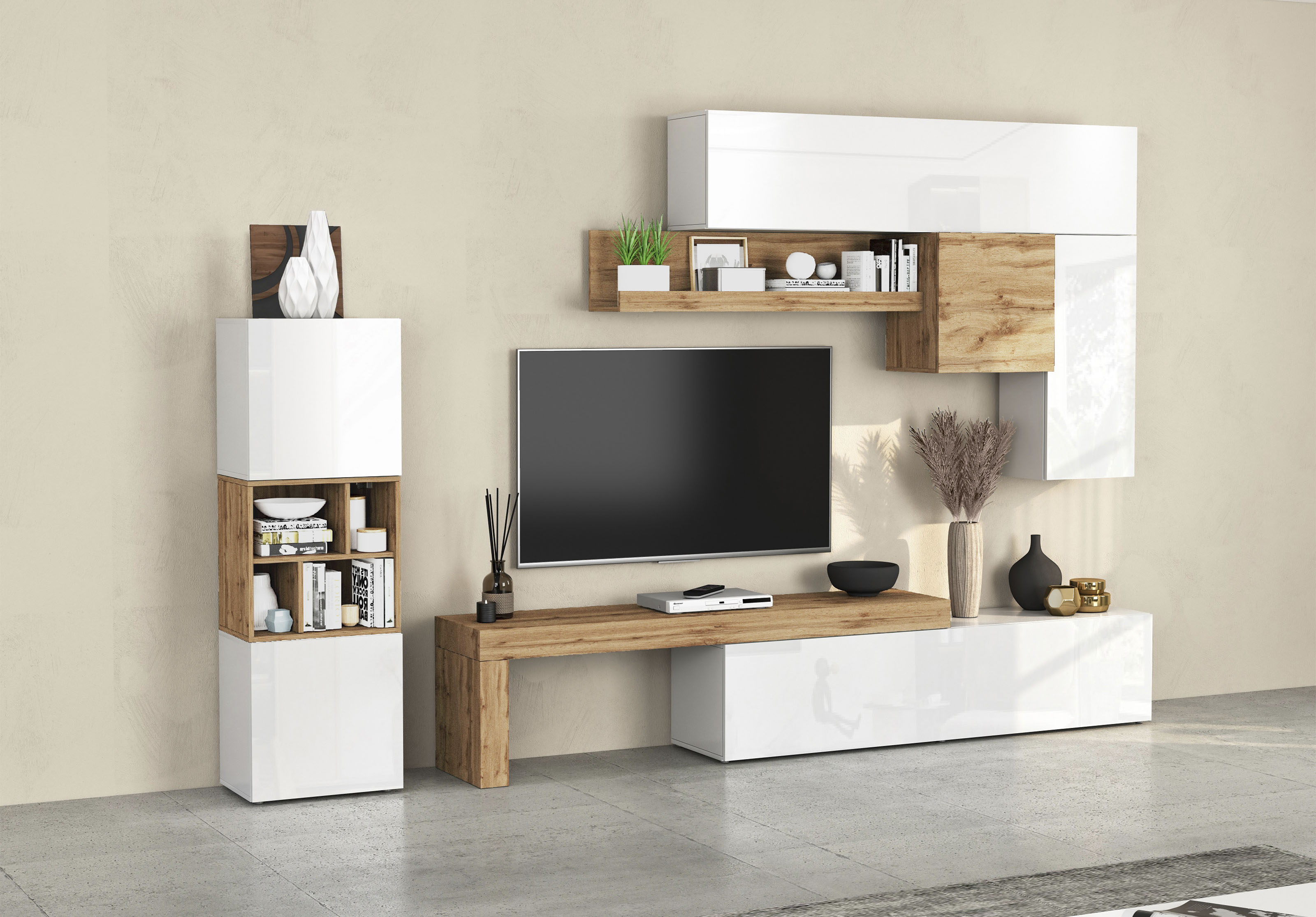 OTTO home Wohnwand "Chronos Wohnwand, Medienwand, 8-er set" Set, 8 Stk. tlg.