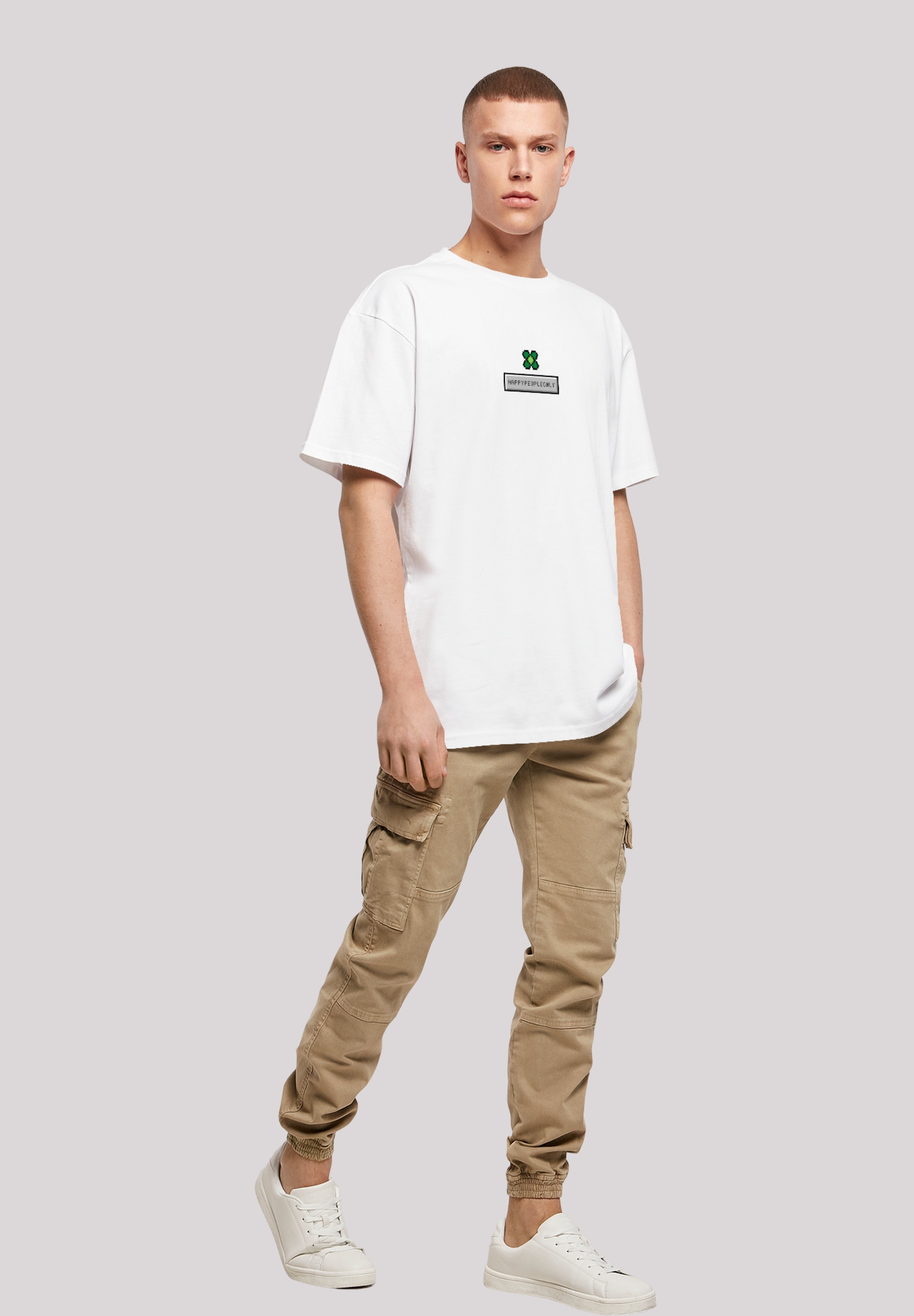 F4NT4STIC T-Shirt »Silvester Happy New Year Pixel Kleeblatt« Print