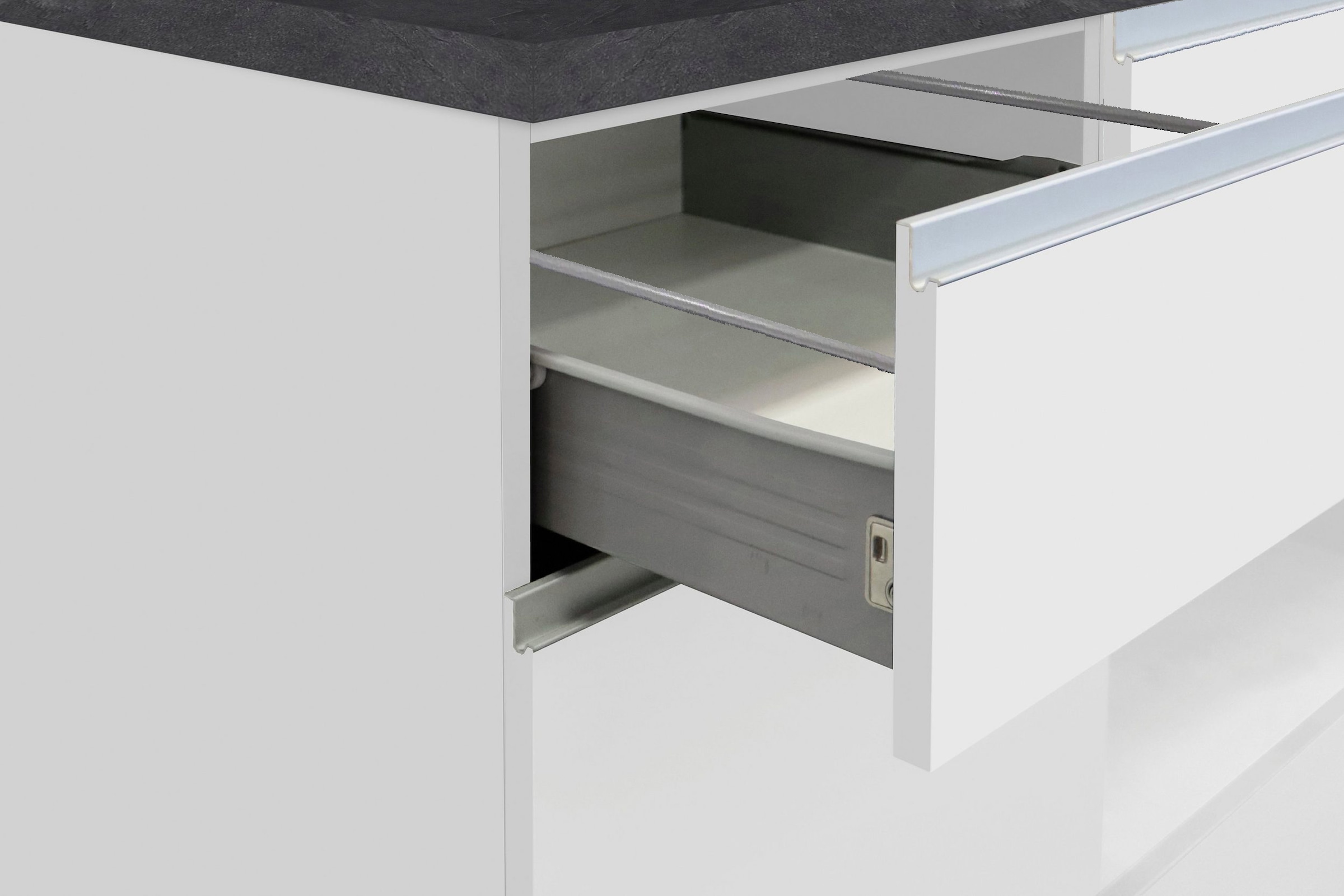 KOCHSTATION Kücheninsel »Sole,Kochinsel,Küchenarbeitsblock,Inselküche,Arbeitsinsel«, Breite 200 cm mit 4 Türen,4 Schubkästen, Aluminiumgriff