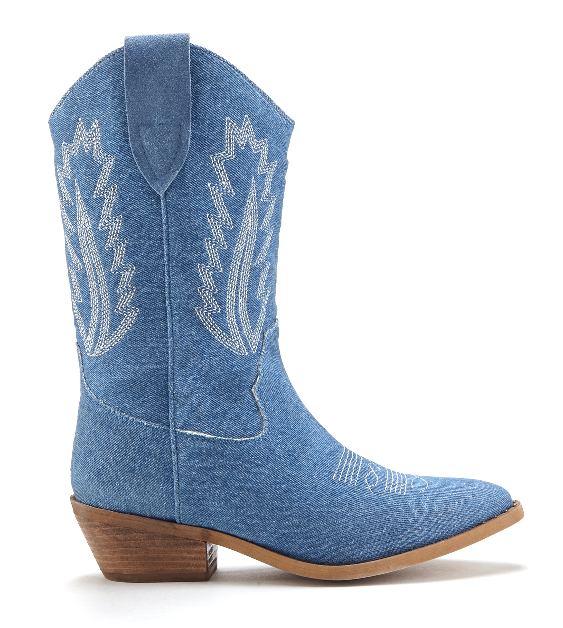 LASCANA Cowboy Boots, Cowboy Stiefelette, Western Stiefelette, Ankleboots im Denim-Look