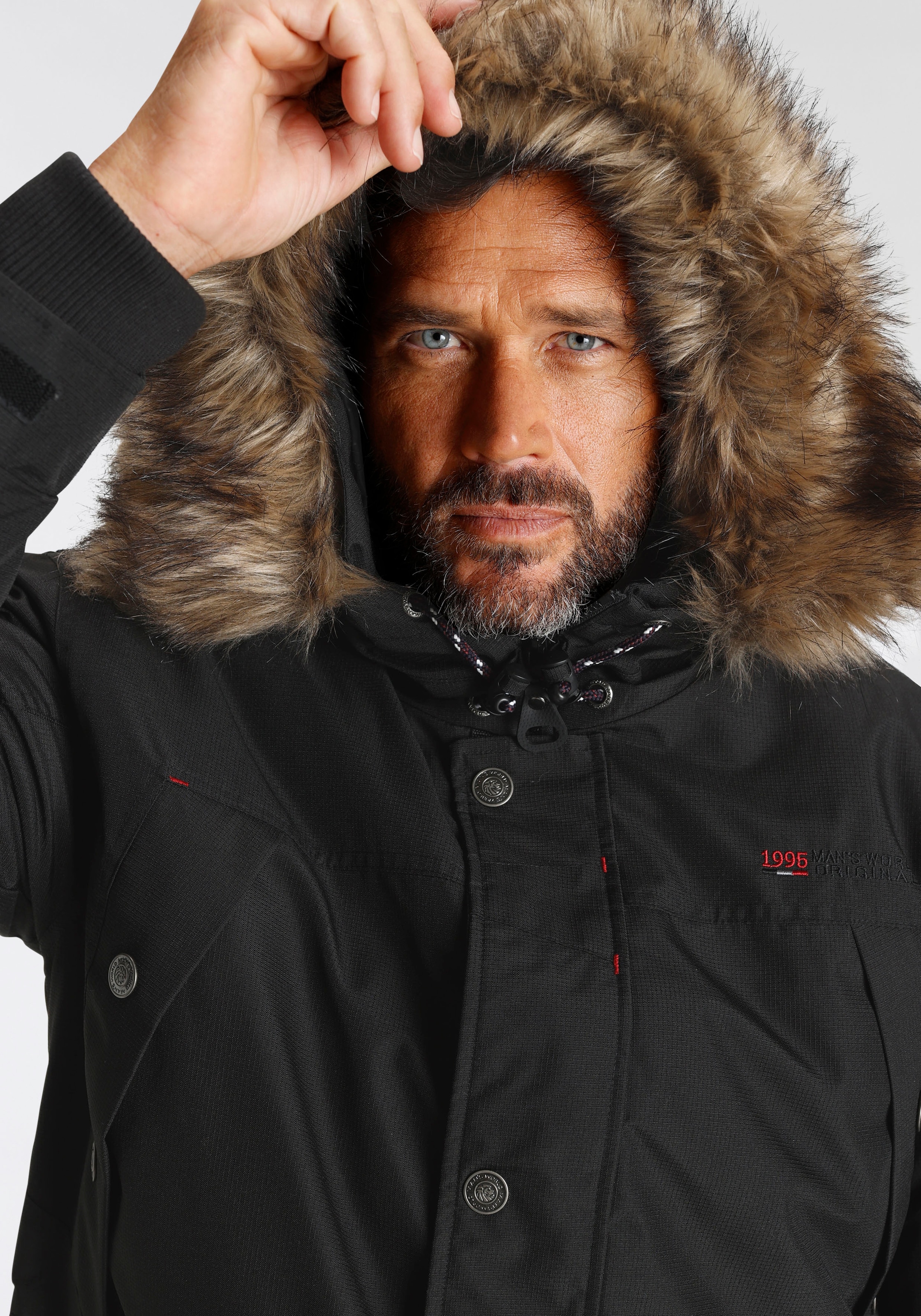 Man's World Parka, mit Kapuze, mit abnehmbaren Besatz