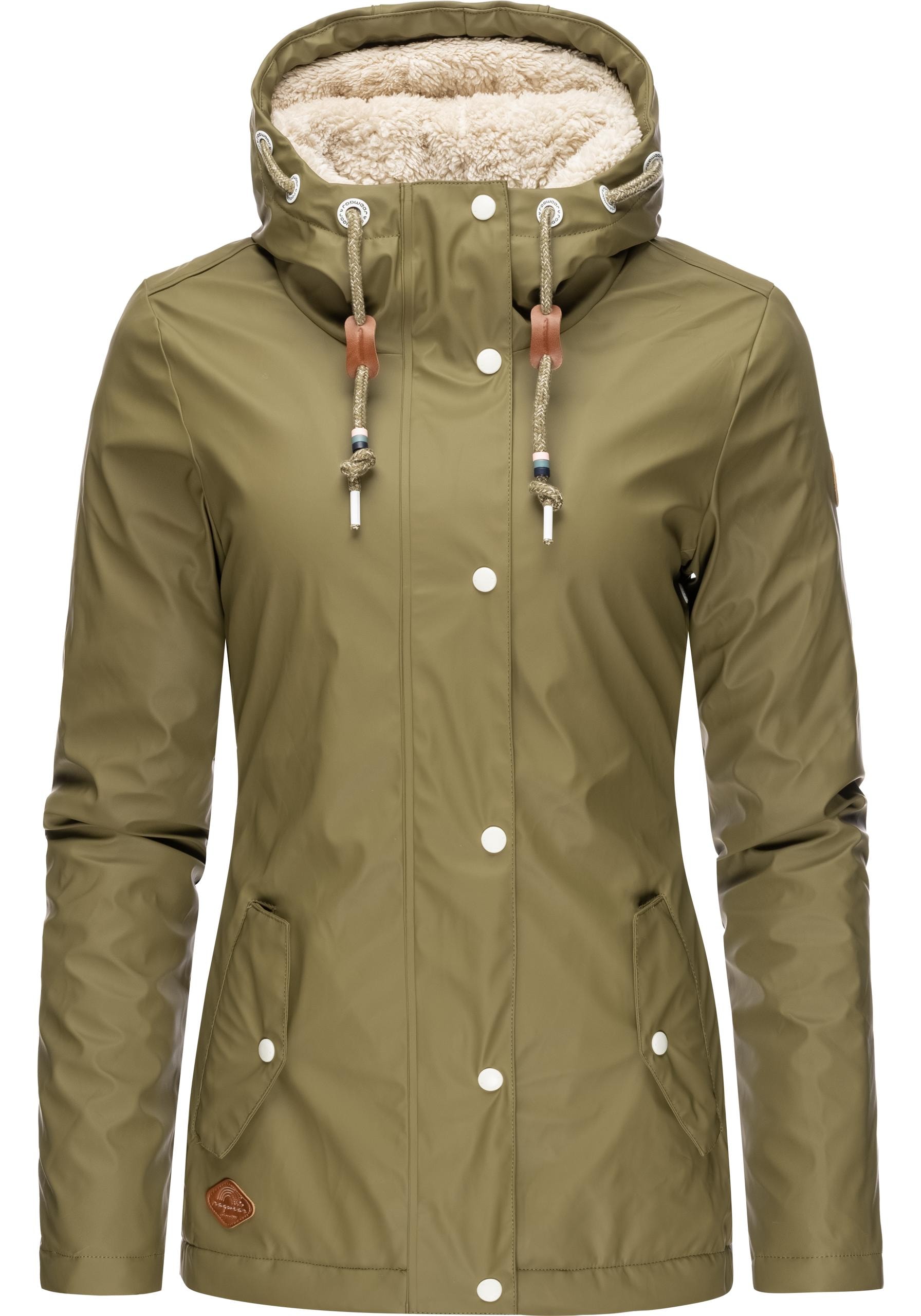 Ragwear Regenjacke »Marge II Intl.«, mit Kapuze, Warm gefütterter Damen Winter Regenmantel