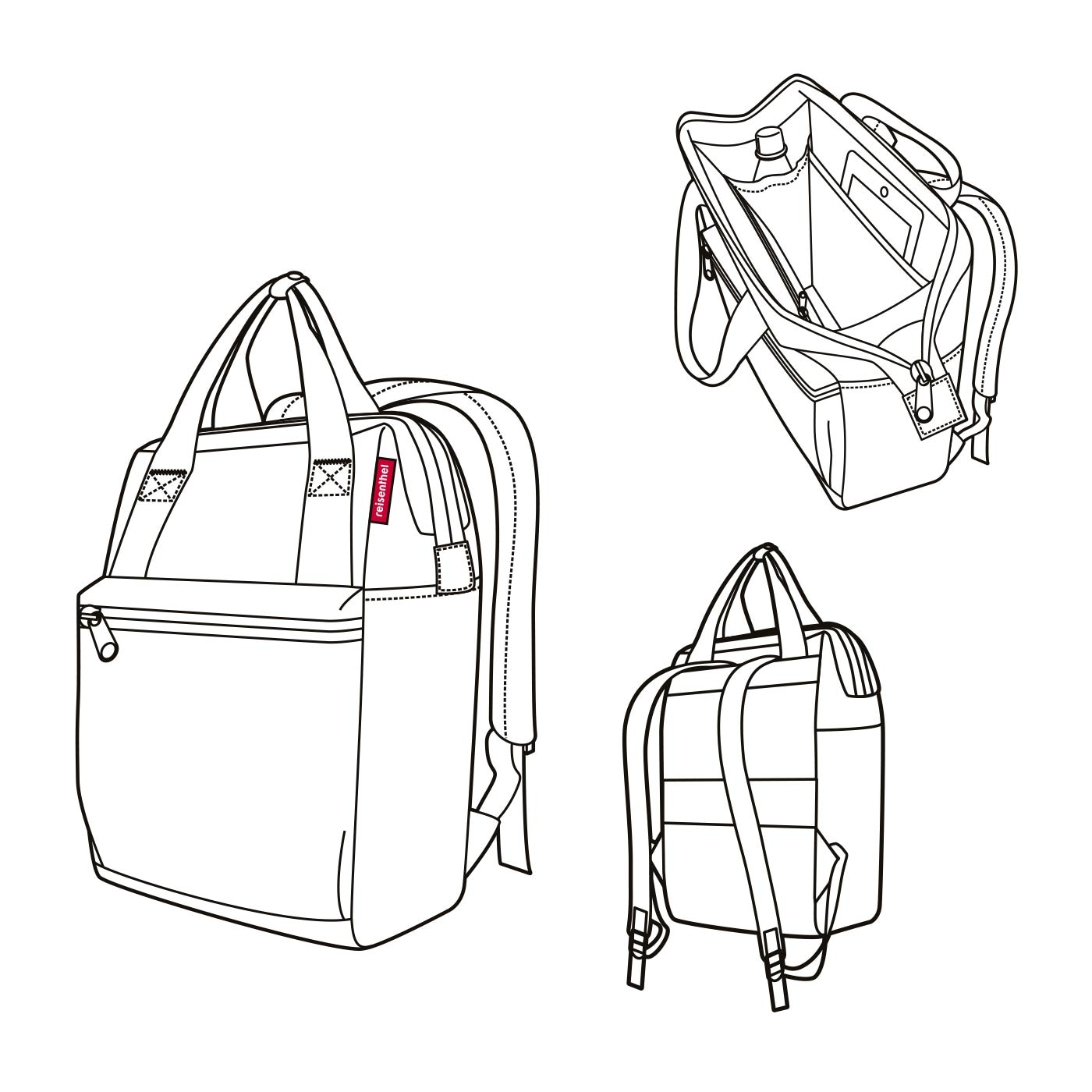 REISENTHEL® Rucksack »reisenthel allrounder R« Stecklasche zur Befestigung an Reisetrolley-Griffen