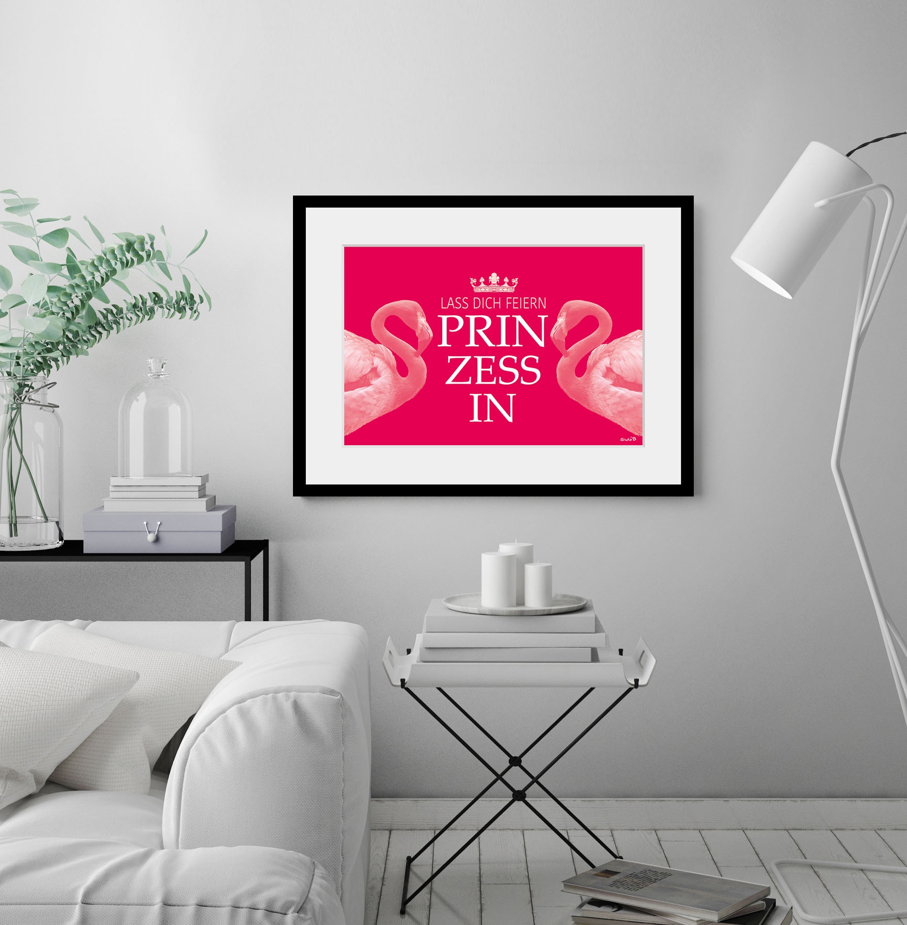 queence Bild "PRINZESSIN" 1 Stk. tlg. HD Premium Poster-Druck inkl. Holzrahmen