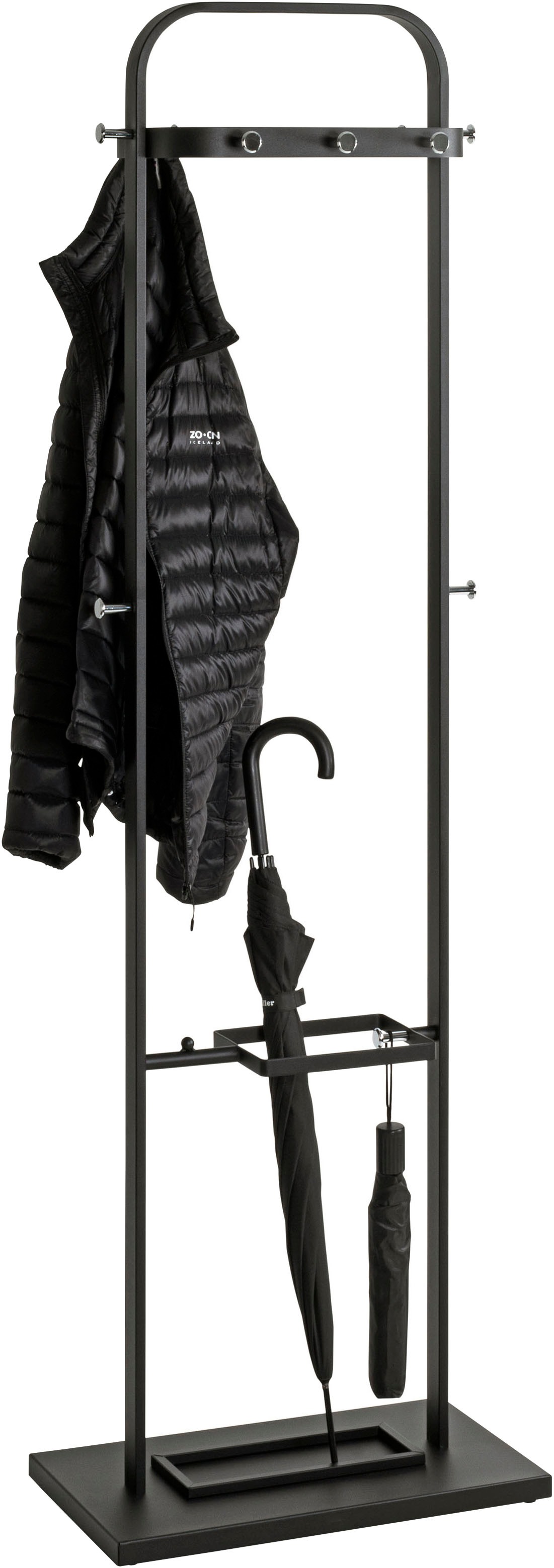 HAKU Garderobenständer »Kleiderständer, Standgarderobe« rechteckig - aus Metall Schwarz - B/T/H 54/30/175 cm