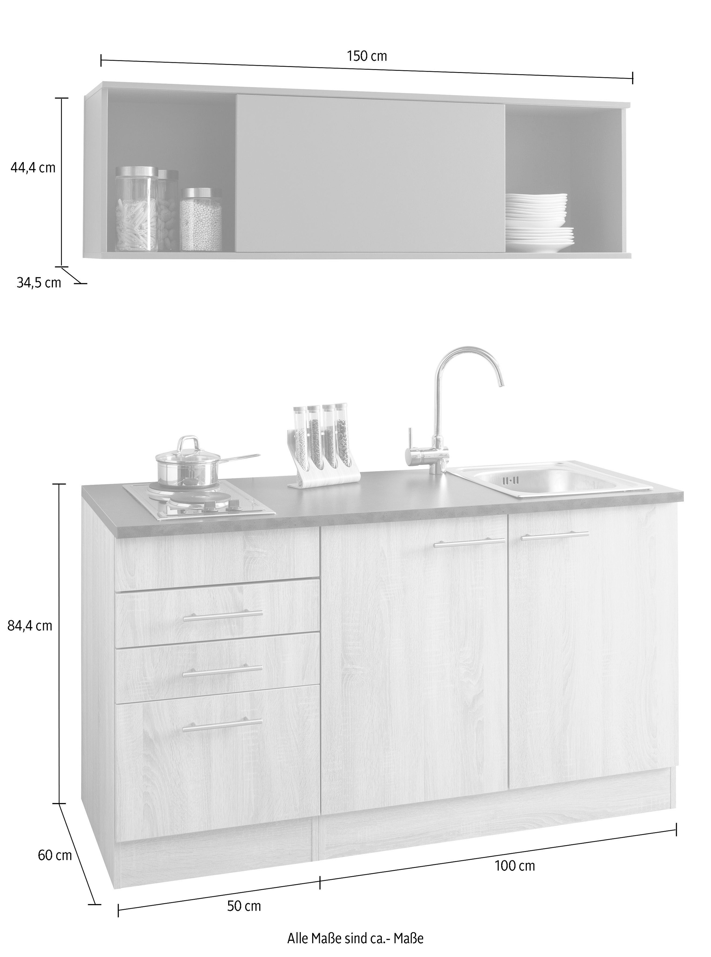 OPTIFIT Pantryküche »Mini«, mit E-Geräten, Breite 150 cm