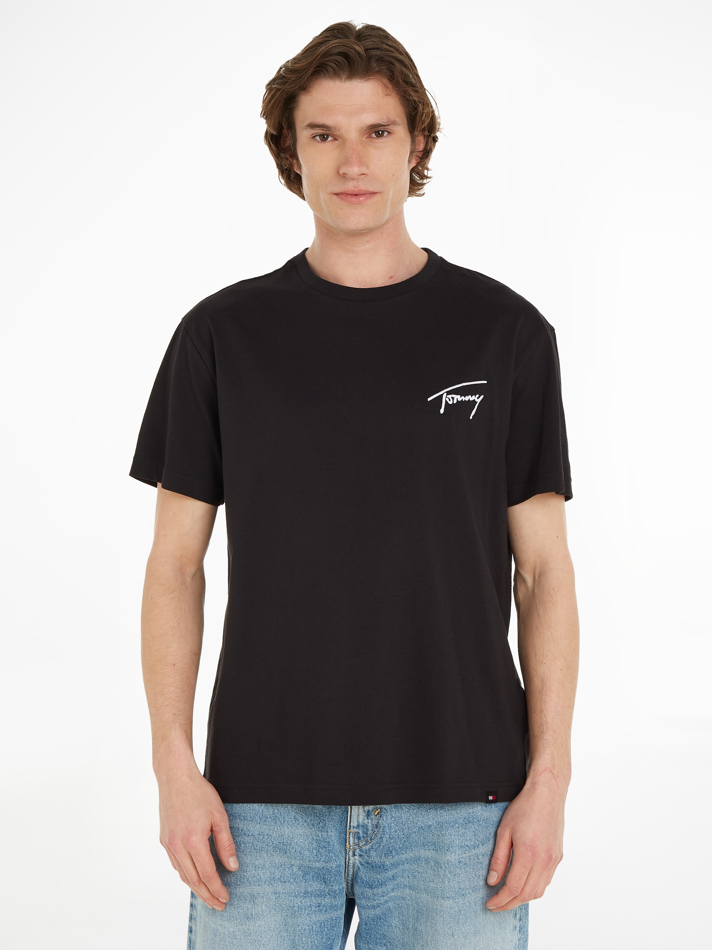 Tommy Jeans T-Shirt "TJM REG SIGNATURE TEE EXT", mit aufgesticktem Signatur günstig online kaufen