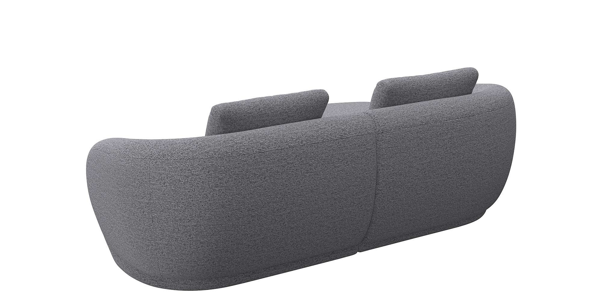 FLEXLUX Wohnlandschaft »Torino, rund, L-Form, Sofa-Ecke mit Recamiere, Longchair-Sofa«, Modernes, organisches Sofa-Design, Kaltschaum, Wellenunterfederung