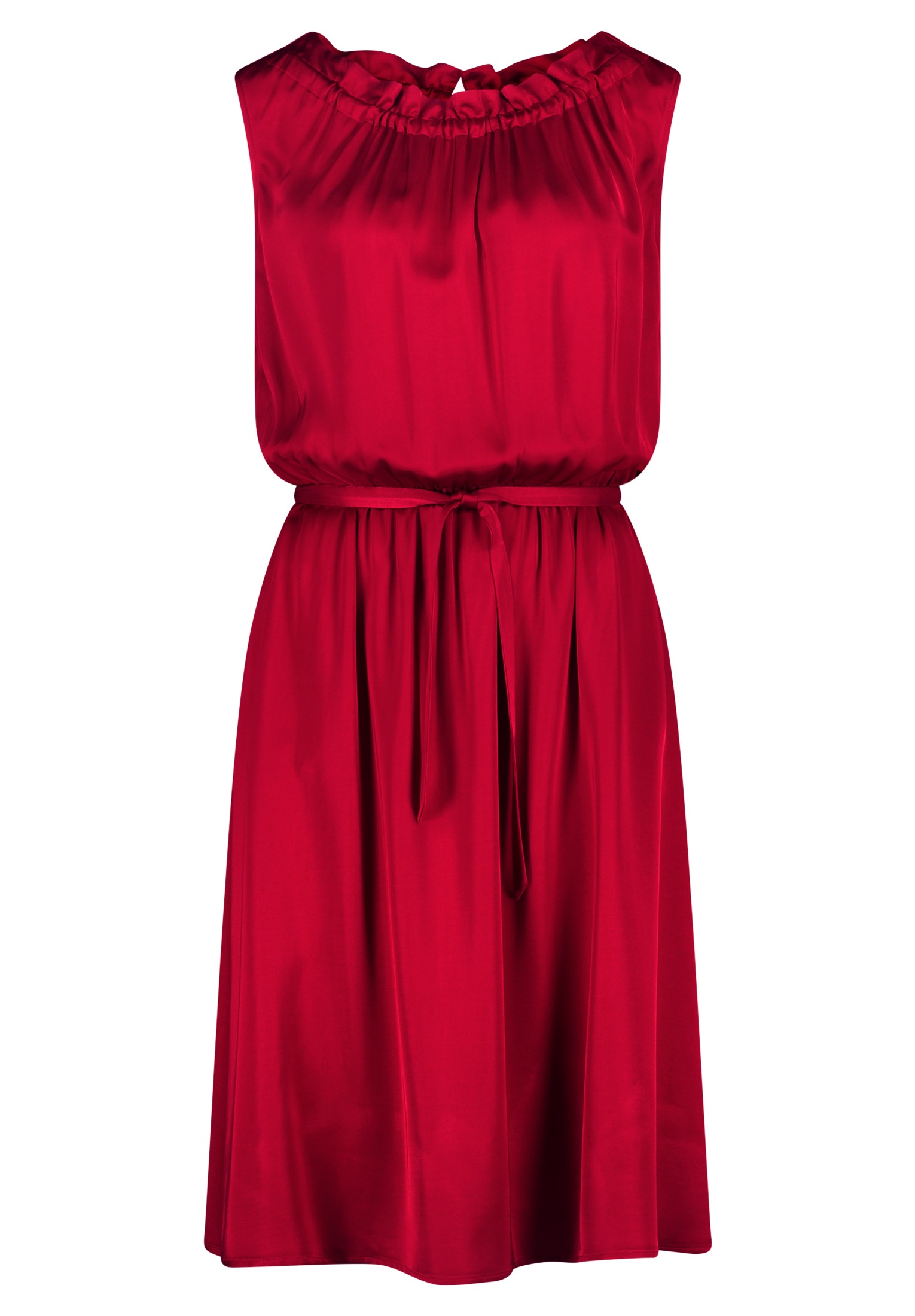 Betty&Co Sommerkleid "Damen mit Bindegürtel" Nahttasche Raffung günstig online kaufen