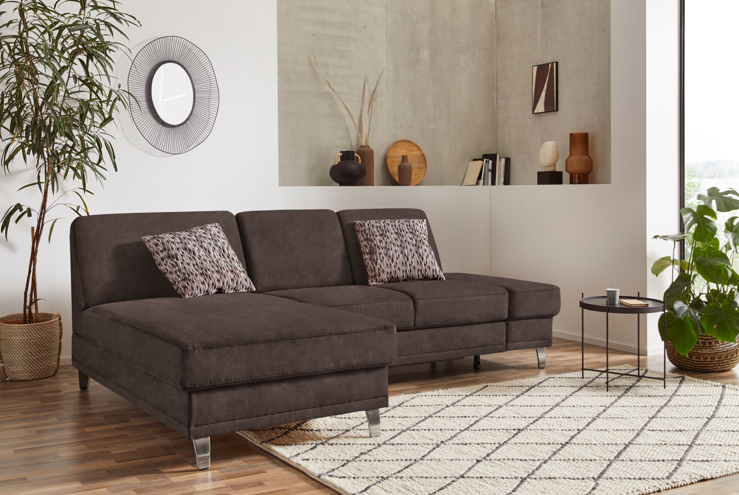 sit&more Ecksofa "Clio L-Form" optional Schlaffunktion oder Vorziehsitz und Bettkasten, Federkern