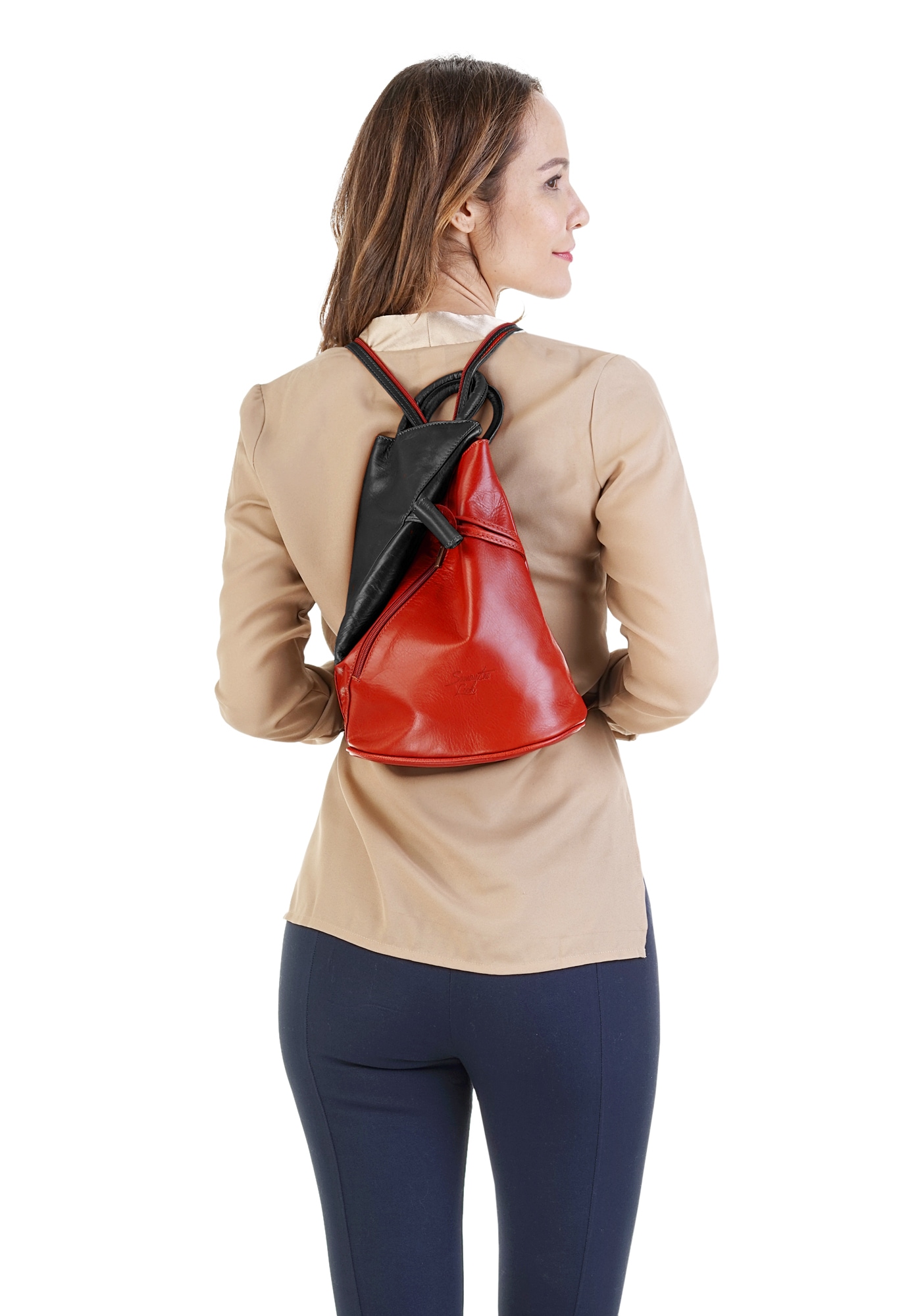 Samantha Look Cityrucksack, echt Leder, Made in Italy