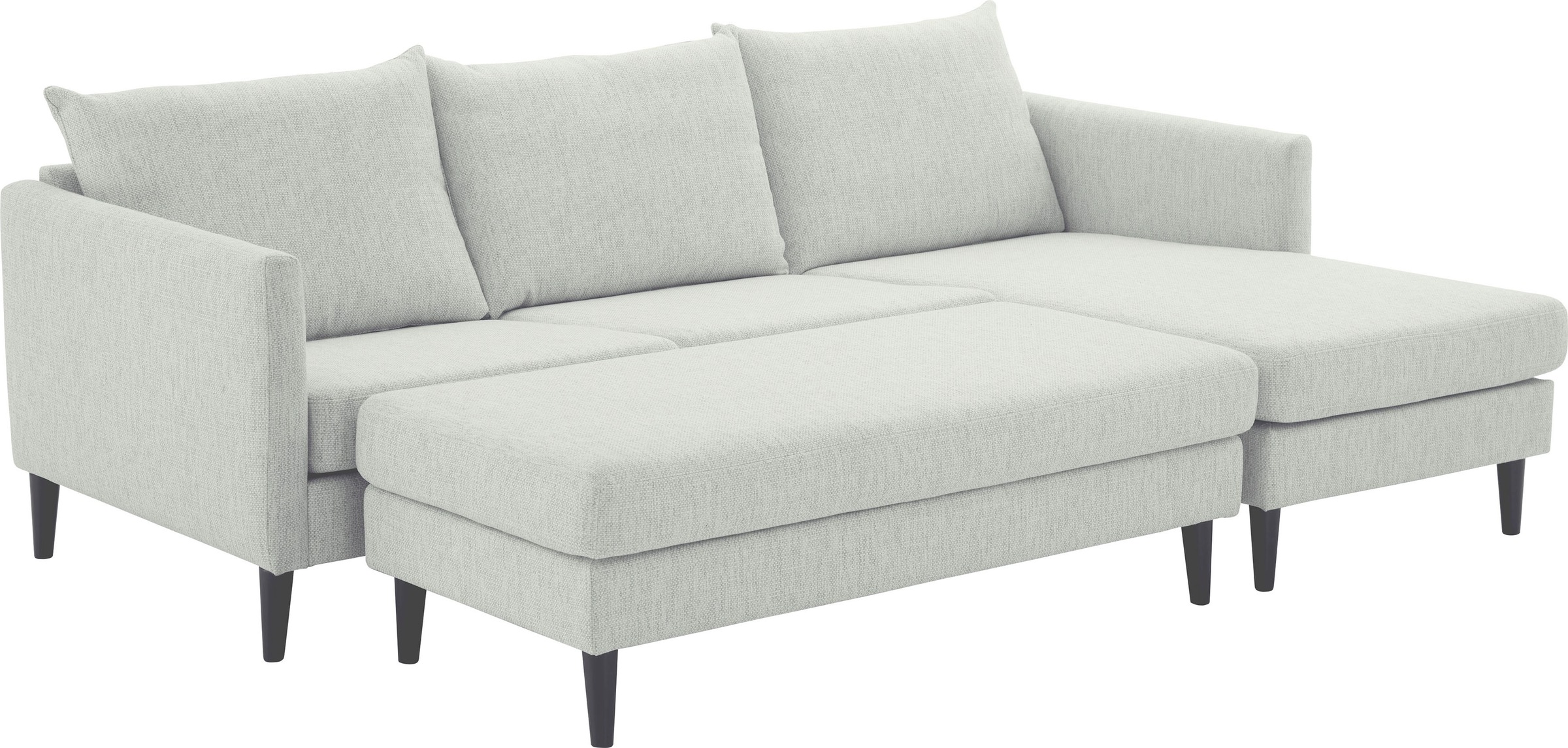 ATLANTIC home collection Hocker »Rekvik«, XXL-Hocker, mit Massivholzfüßen, passend zur Rekvik-Serie